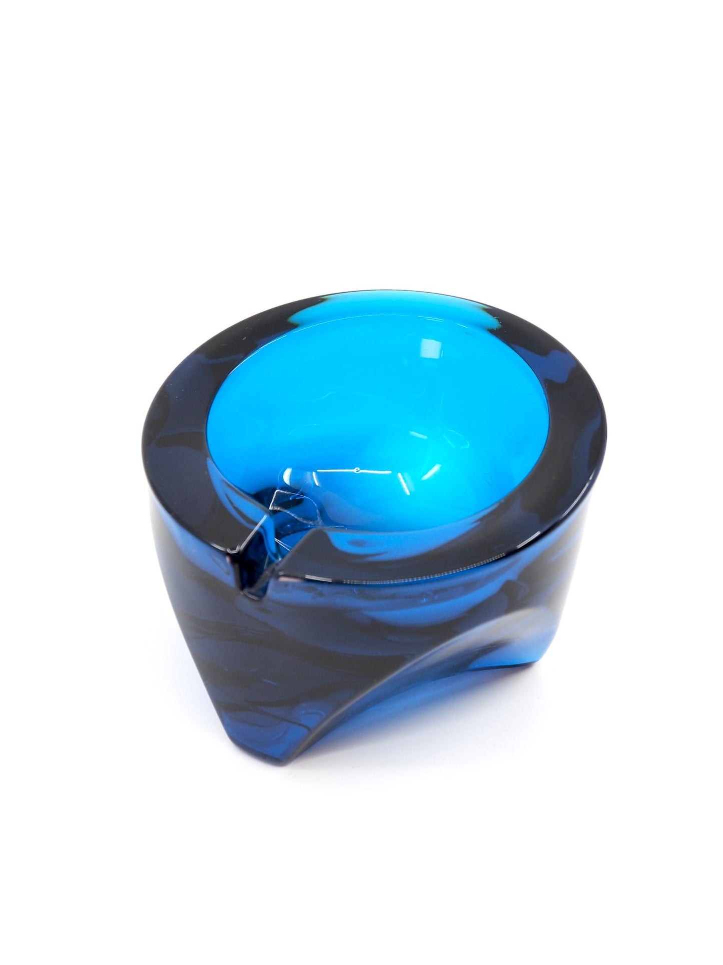 Viking Mid Century Blue Slant Orb Ashtray - Georgie's NYC - Ashtrays