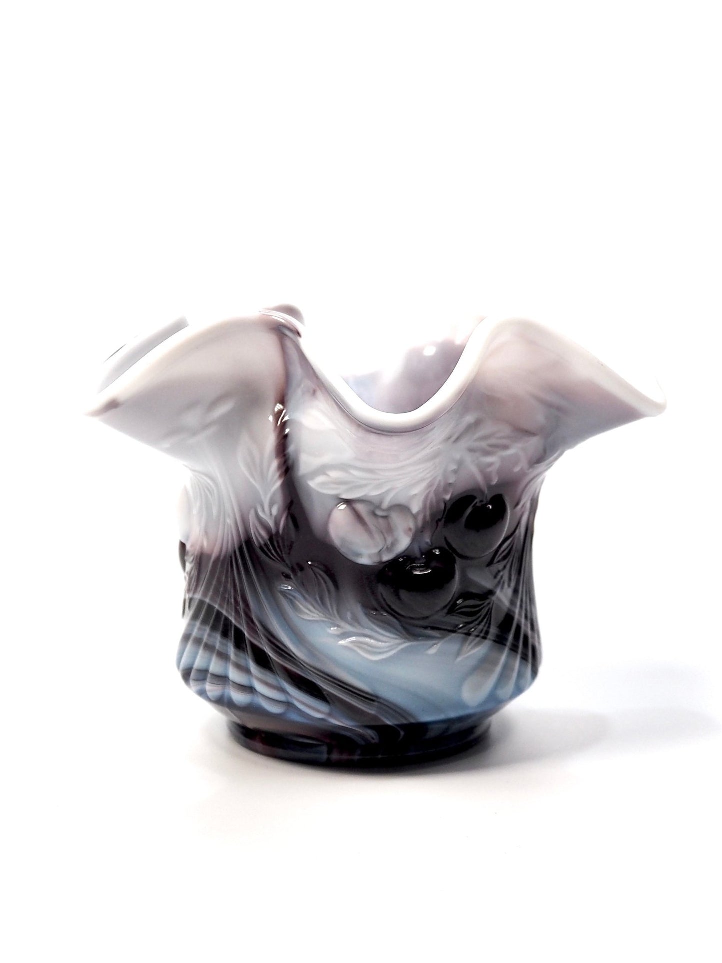 Westmoreland Purple Slag Glass Cherries Spooner Dish - Georgie's NYC - Decorative Objects