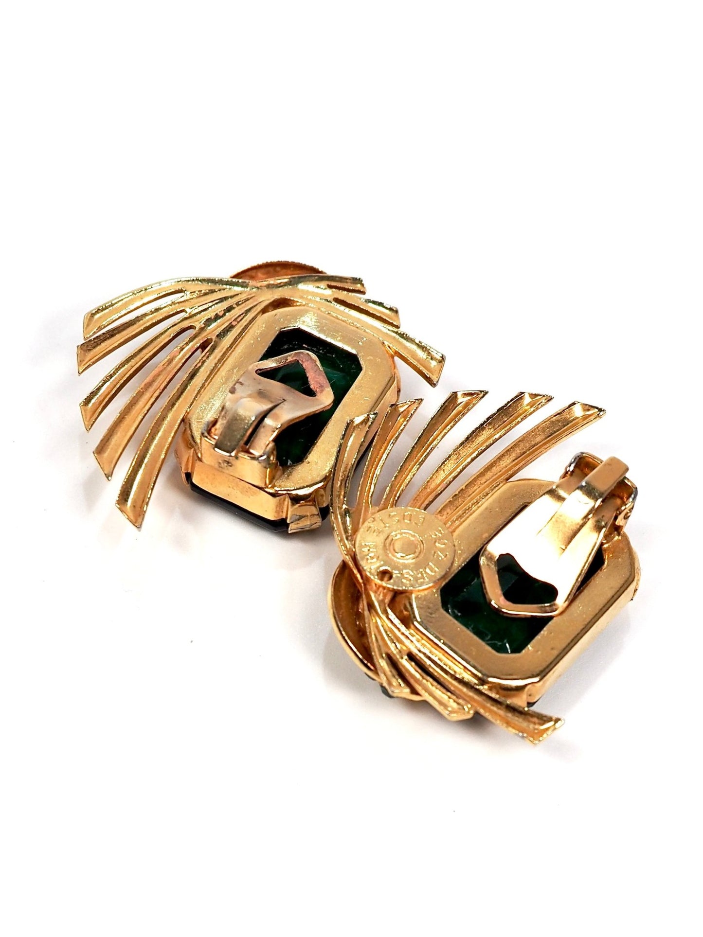 Zoe Coste Emerald Green Gold Fanned Earrings - Georgie's NYC - Earrings