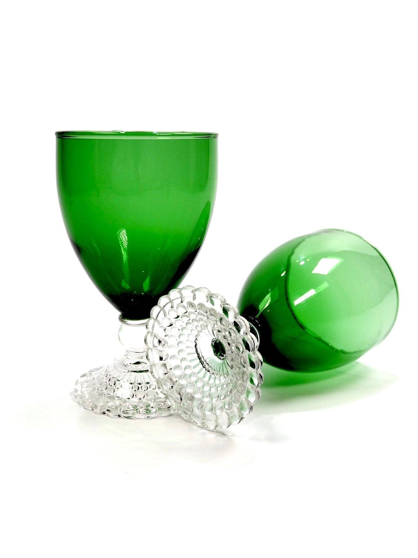 Anchor Hocking Festive Forest Green Goblet Drinking Glasses - Georgie's NYC - Drinkware