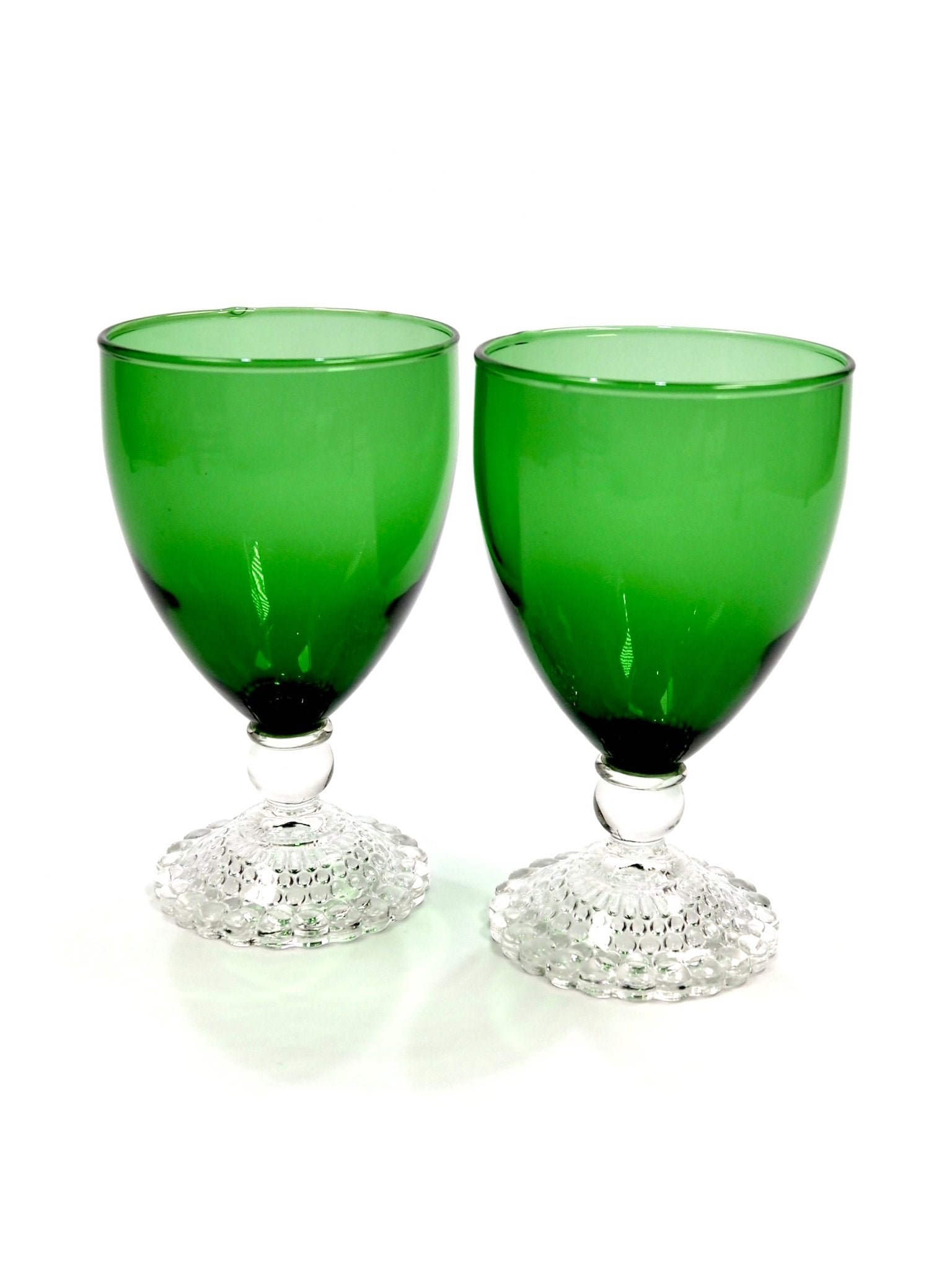 Anchor Hocking Festive Forest Green Goblet Drinking Glasses - Georgie's NYC - Drinkware