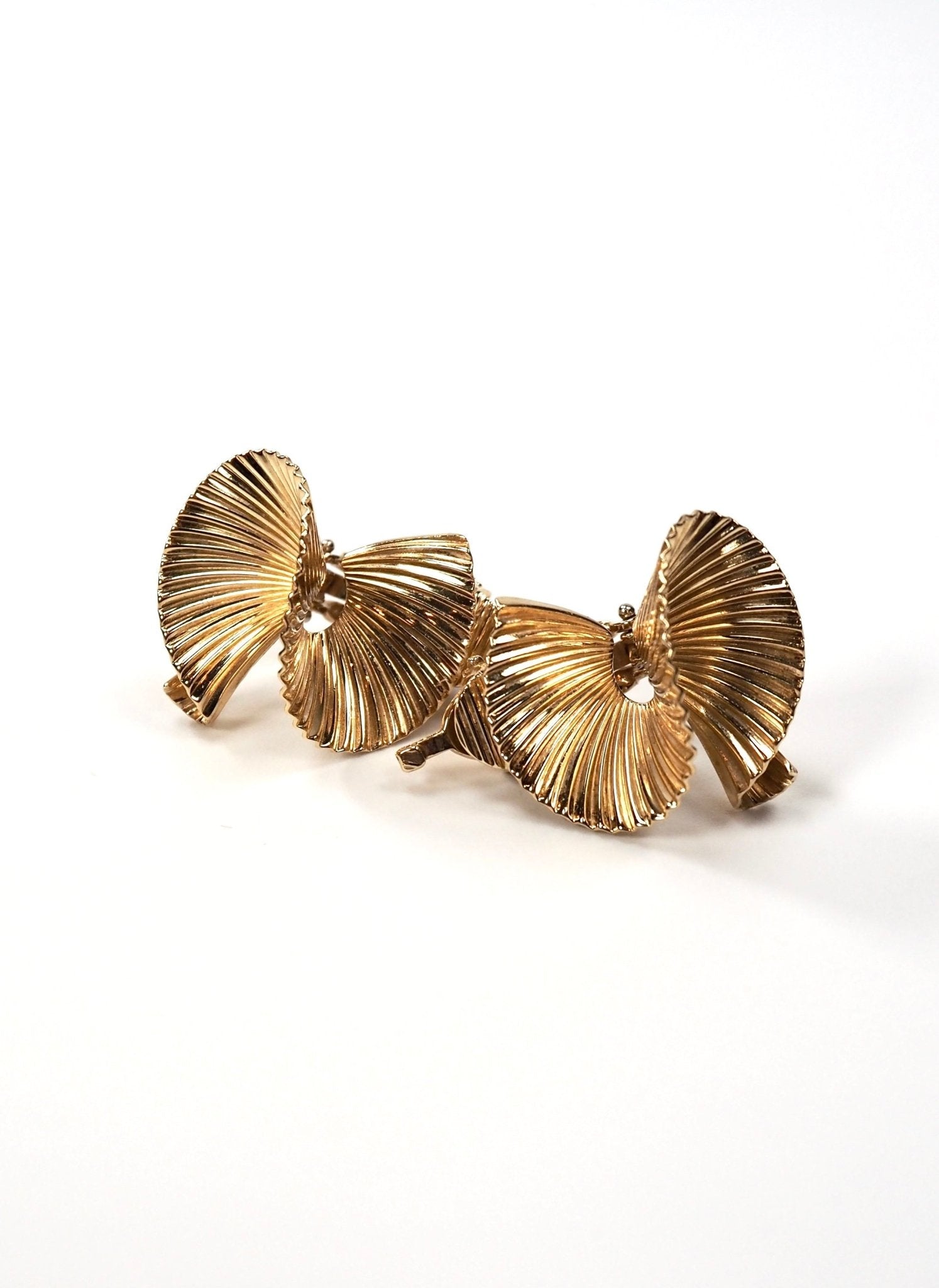 Arabesque 14K Gold Textured Earrings - Georgie's NYC - Earrings