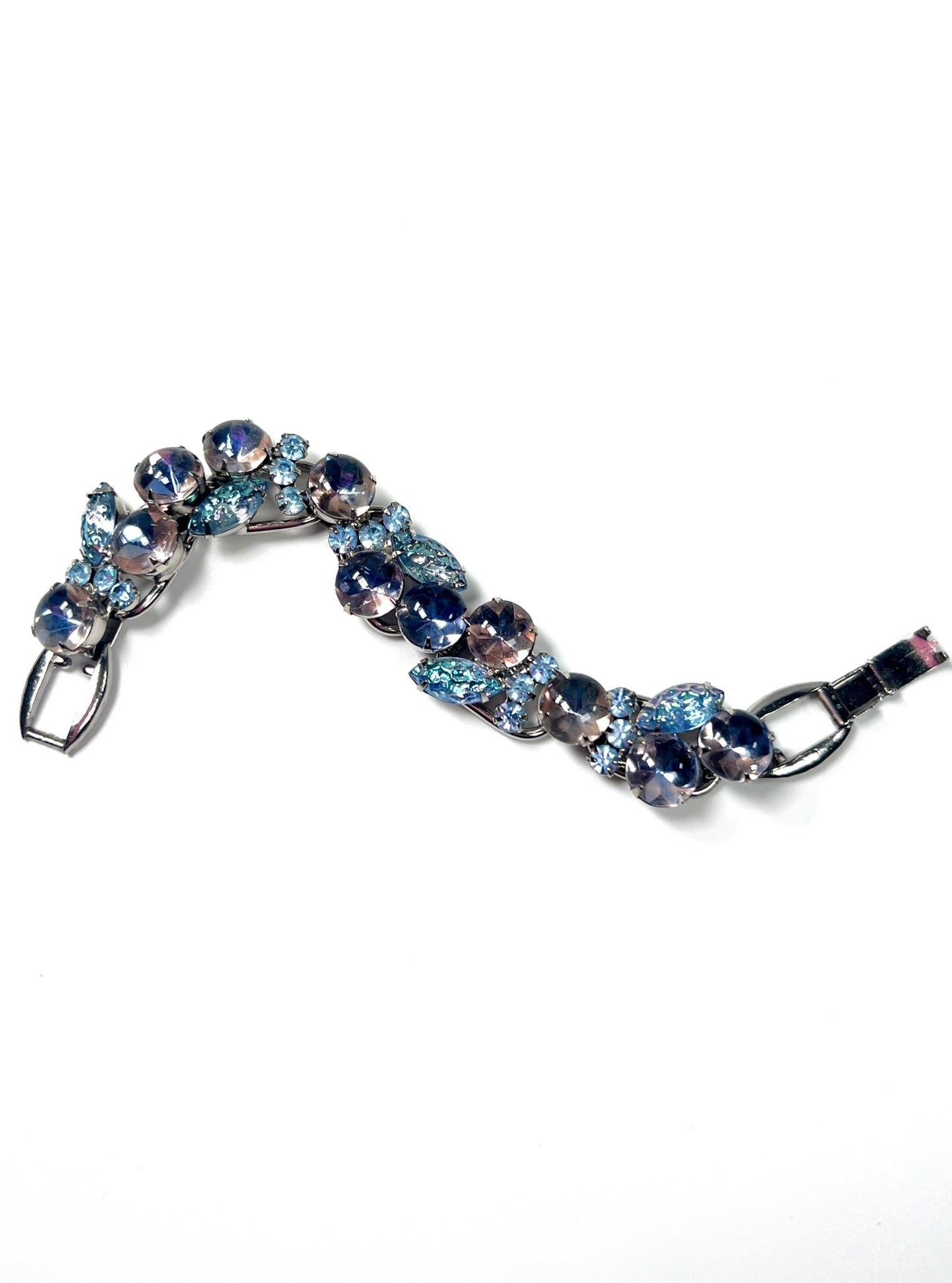 Aurora Borealis Iridescent Periwinkle Blue Glass Bracelet - Georgie's NYC - Bracelets
