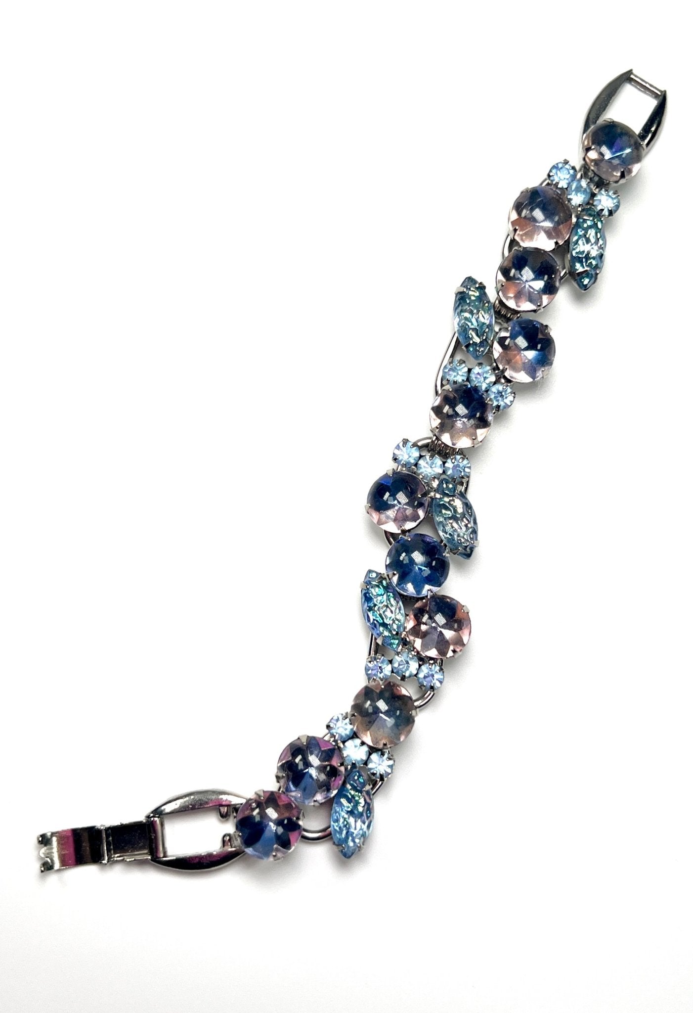 Aurora Borealis Iridescent Periwinkle Blue Glass Bracelet - Georgie's NYC - Bracelets