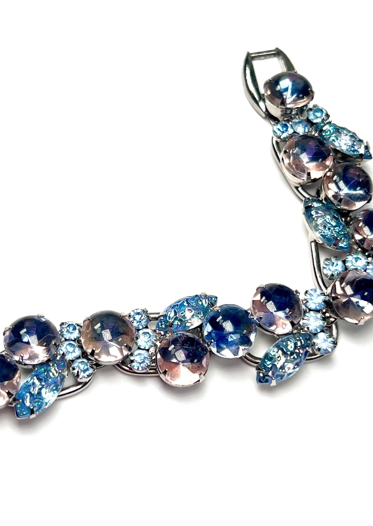 Aurora Borealis Iridescent Periwinkle Blue Glass Bracelet - Georgie's NYC - Bracelets
