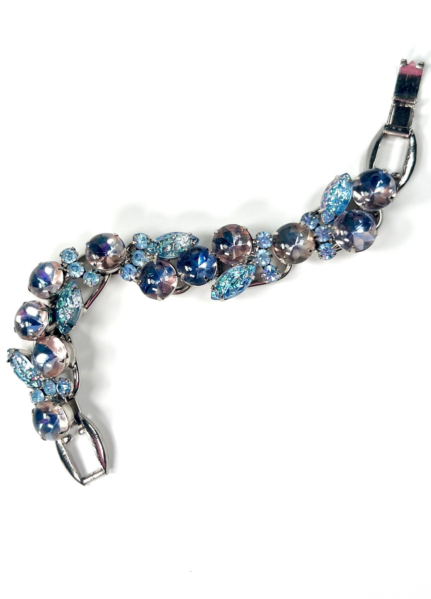 Aurora Borealis Iridescent Periwinkle Blue Glass Bracelet - Georgie's NYC - Bracelets