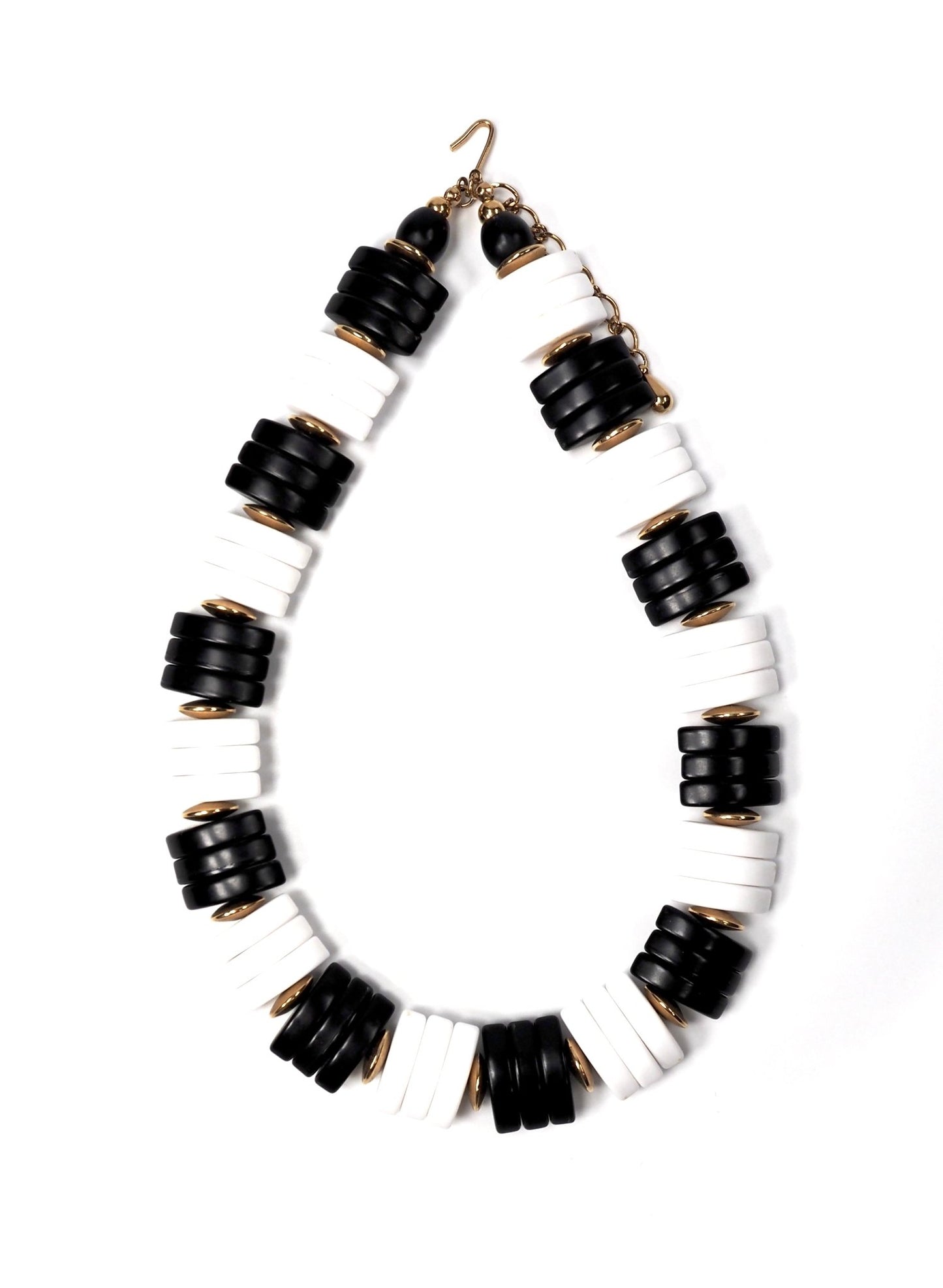 Black and White Resin Collar Necklace - Georgie's NYC - Necklaces