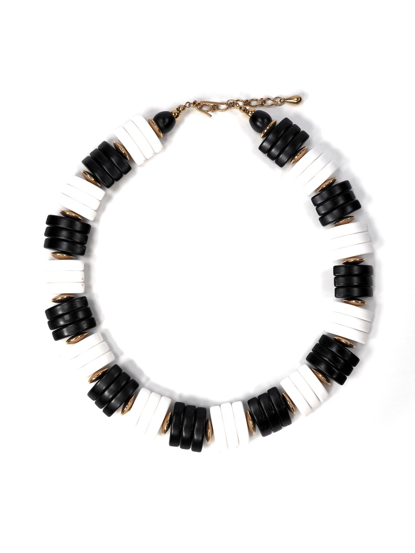 Black and White Resin Collar Necklace - Georgie's NYC - Necklaces