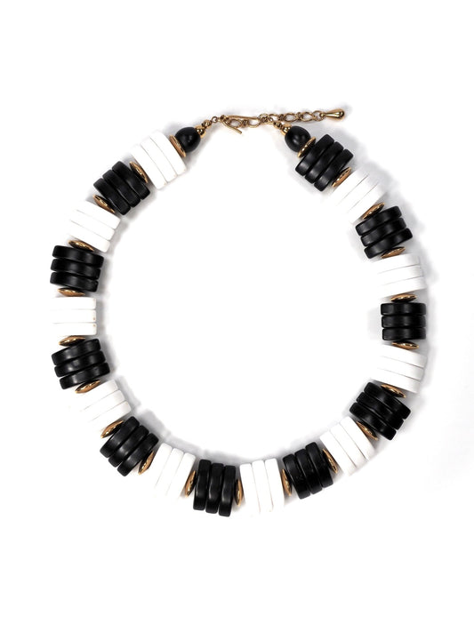 Black and White Resin Collar Necklace - Georgie's NYC - Necklaces