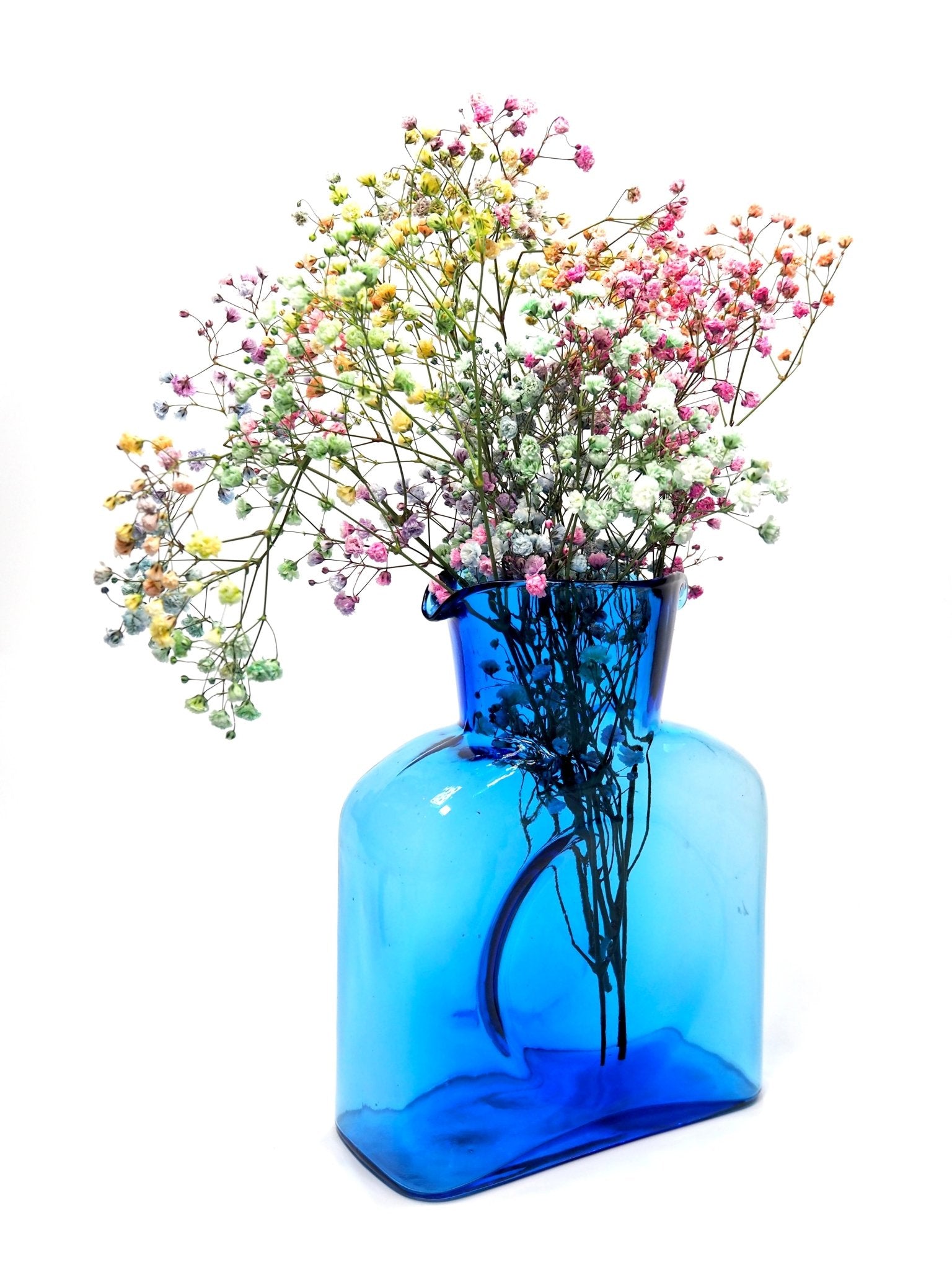 Blenko Blue Double Spout Glass Pitcher - Georgie's NYC - Serving Pitchers & Carafes