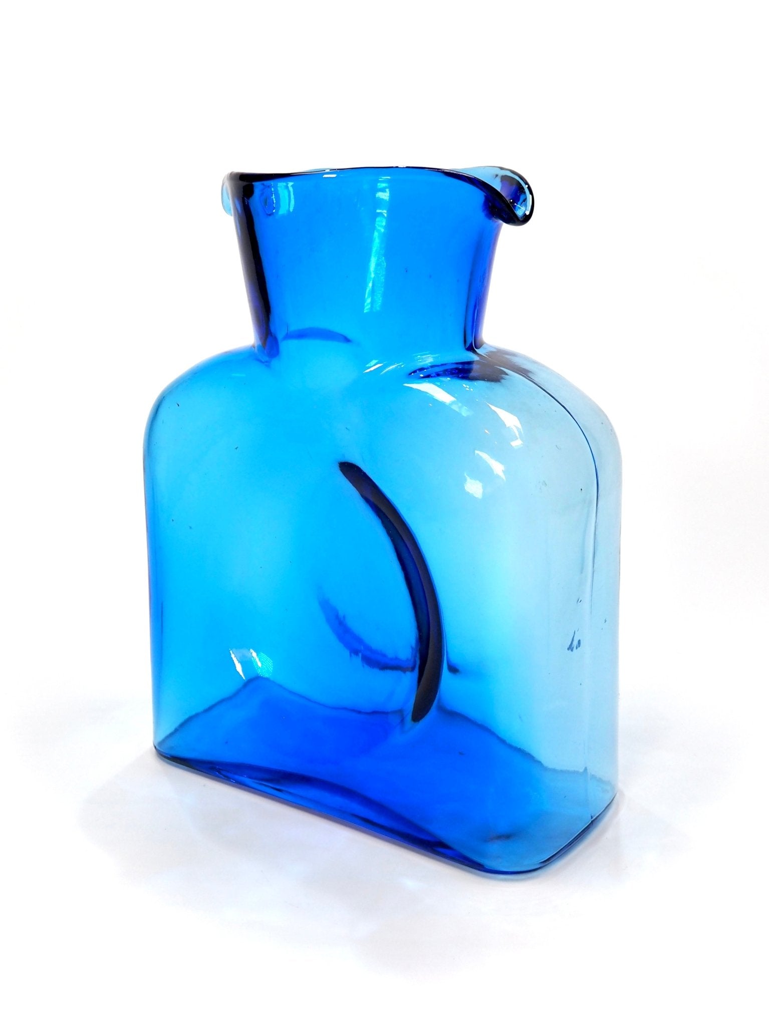 Blenko Blue Double Spout Glass Pitcher - Georgie's NYC - Serving Pitchers & Carafes