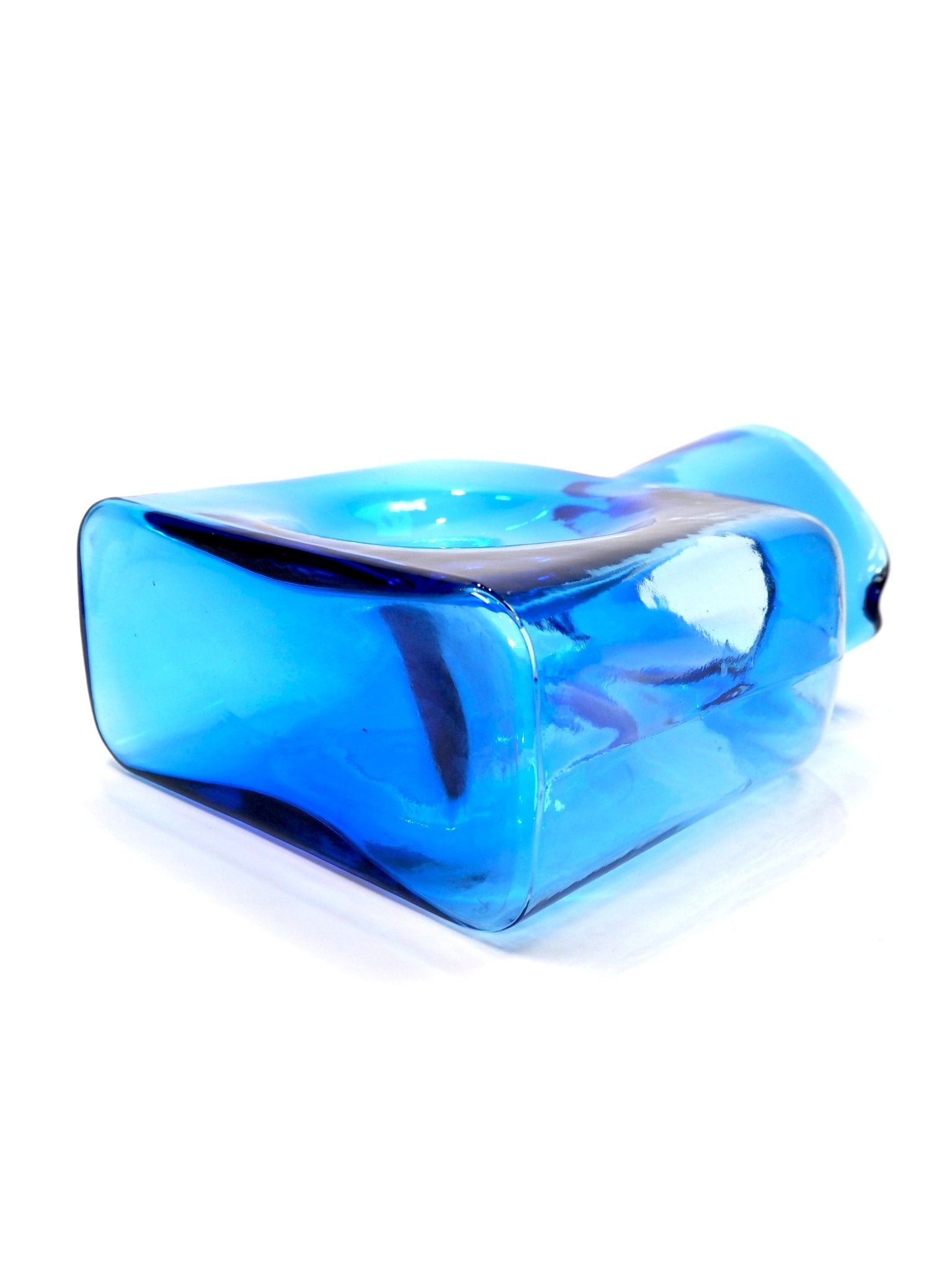 Blenko Blue Double Spout Glass Pitcher - Georgie's NYC - Serving Pitchers & Carafes