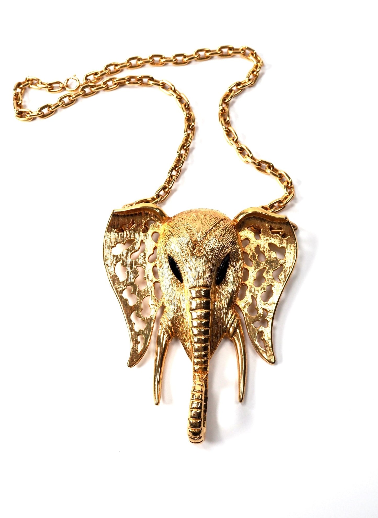 Celebrity Gold Elephant Head Statement Necklace - Georgie's NYC - Necklaces