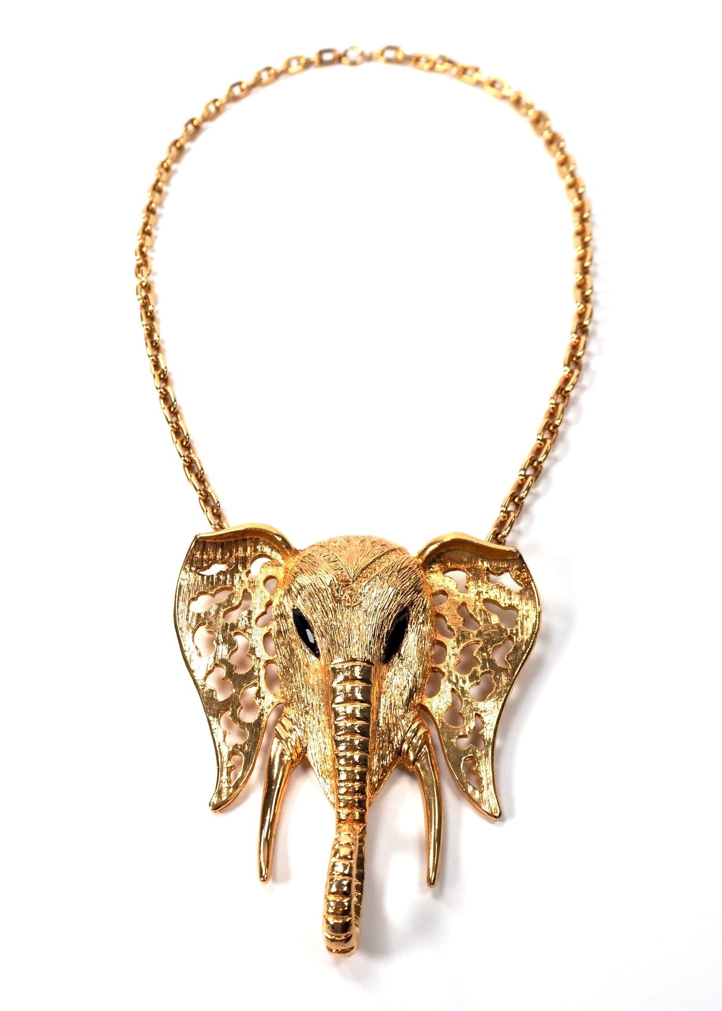 Celebrity Gold Elephant Head Statement Necklace - Georgie's NYC - Necklaces