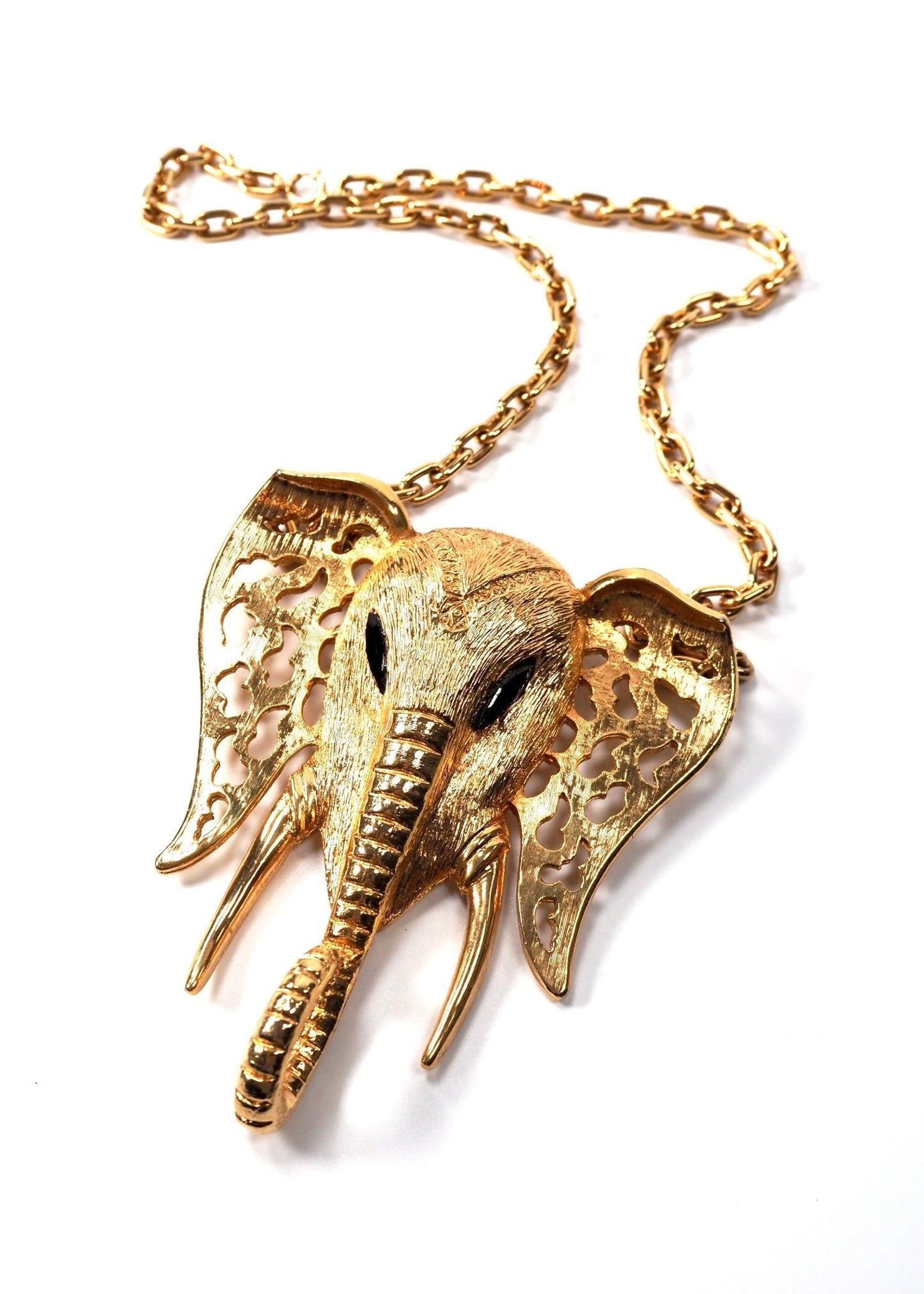 Celebrity Gold Elephant Head Statement Necklace - Georgie's NYC - Necklaces
