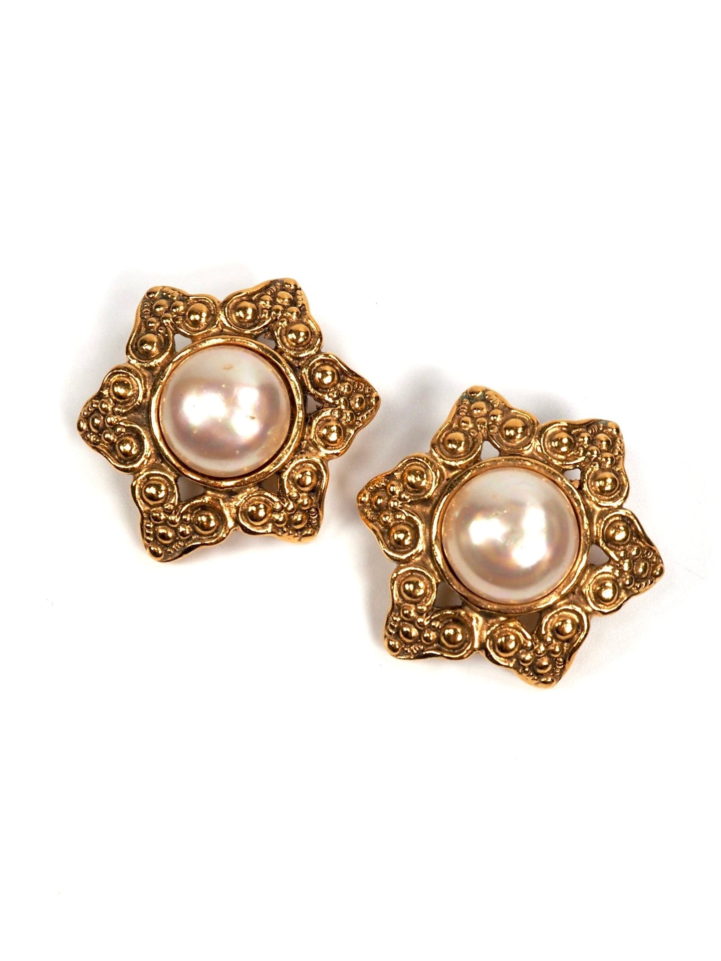 Chanel Baroque Faux Pearl and Gold Earrings - Georgie's NYC - Earrings