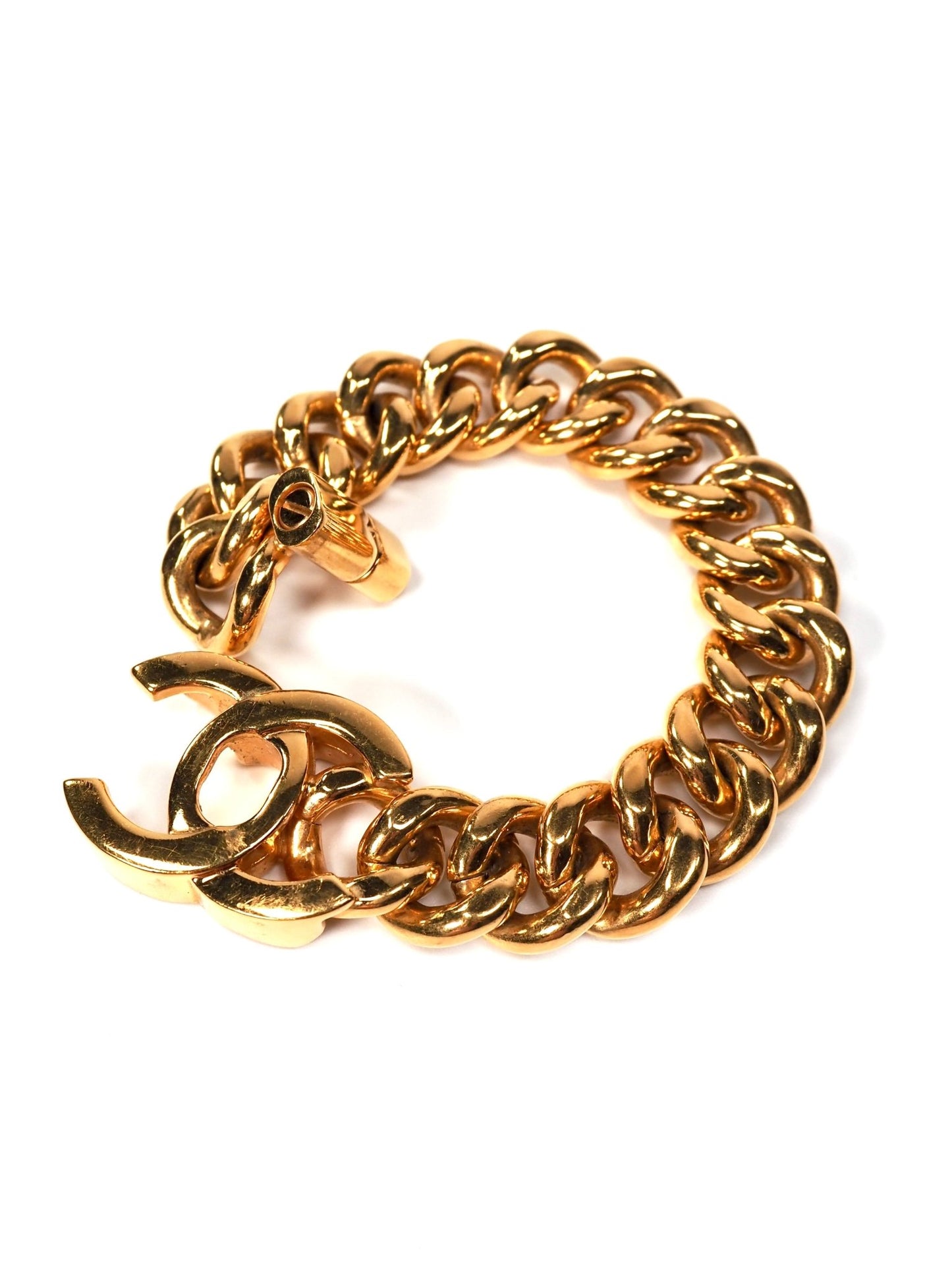 Chanel Gold CC Turnlock Chain Bracelet - Georgie's NYC - Bracelets
