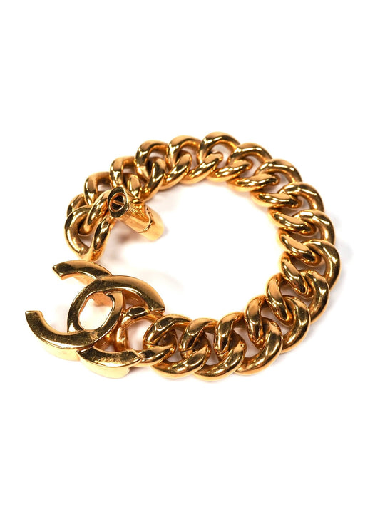 Chanel Gold CC Turnlock Chain Bracelet - Georgie's NYC - Bracelets