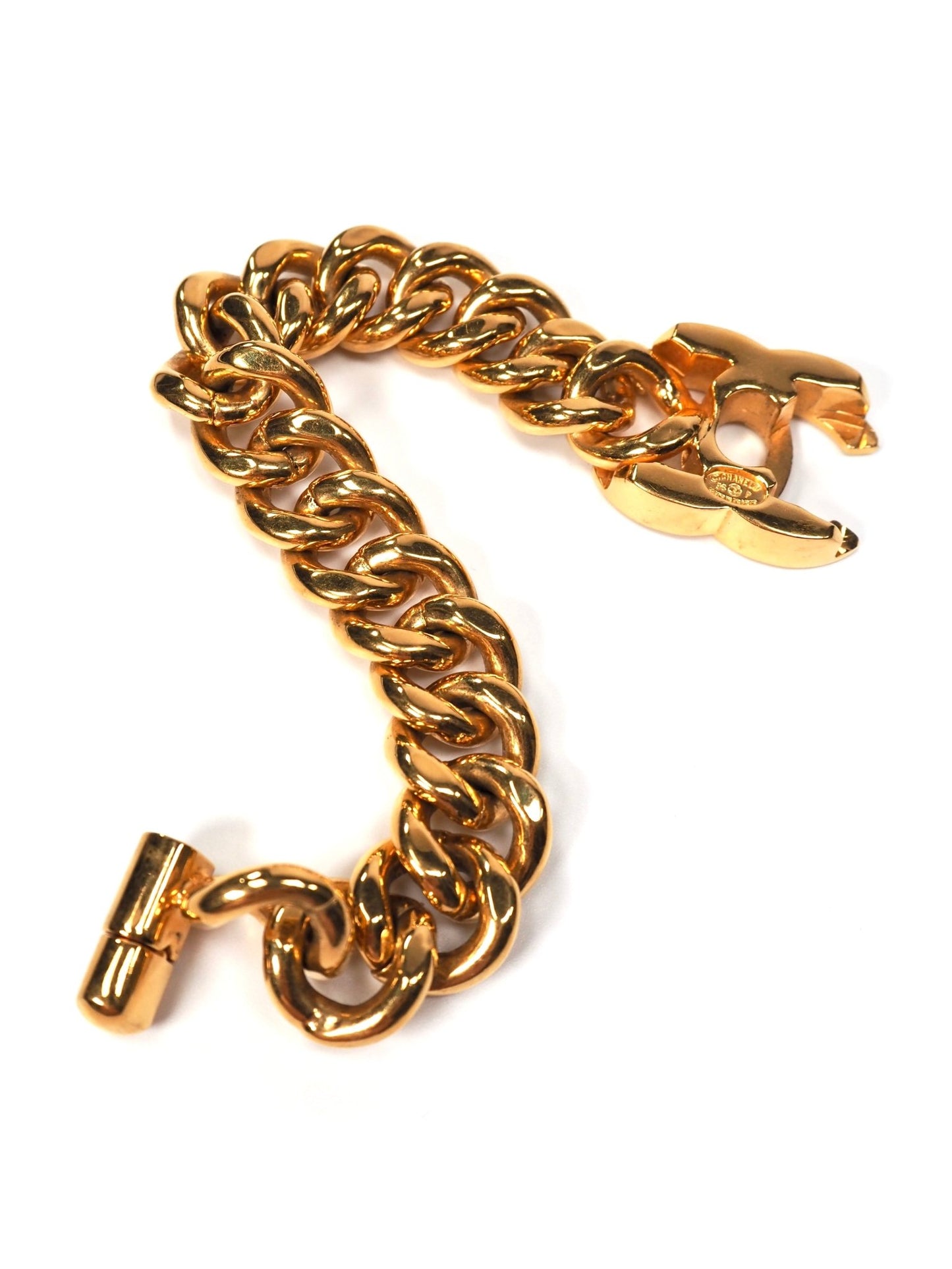Chanel Gold CC Turnlock Chain Bracelet - Georgie's NYC - Bracelets