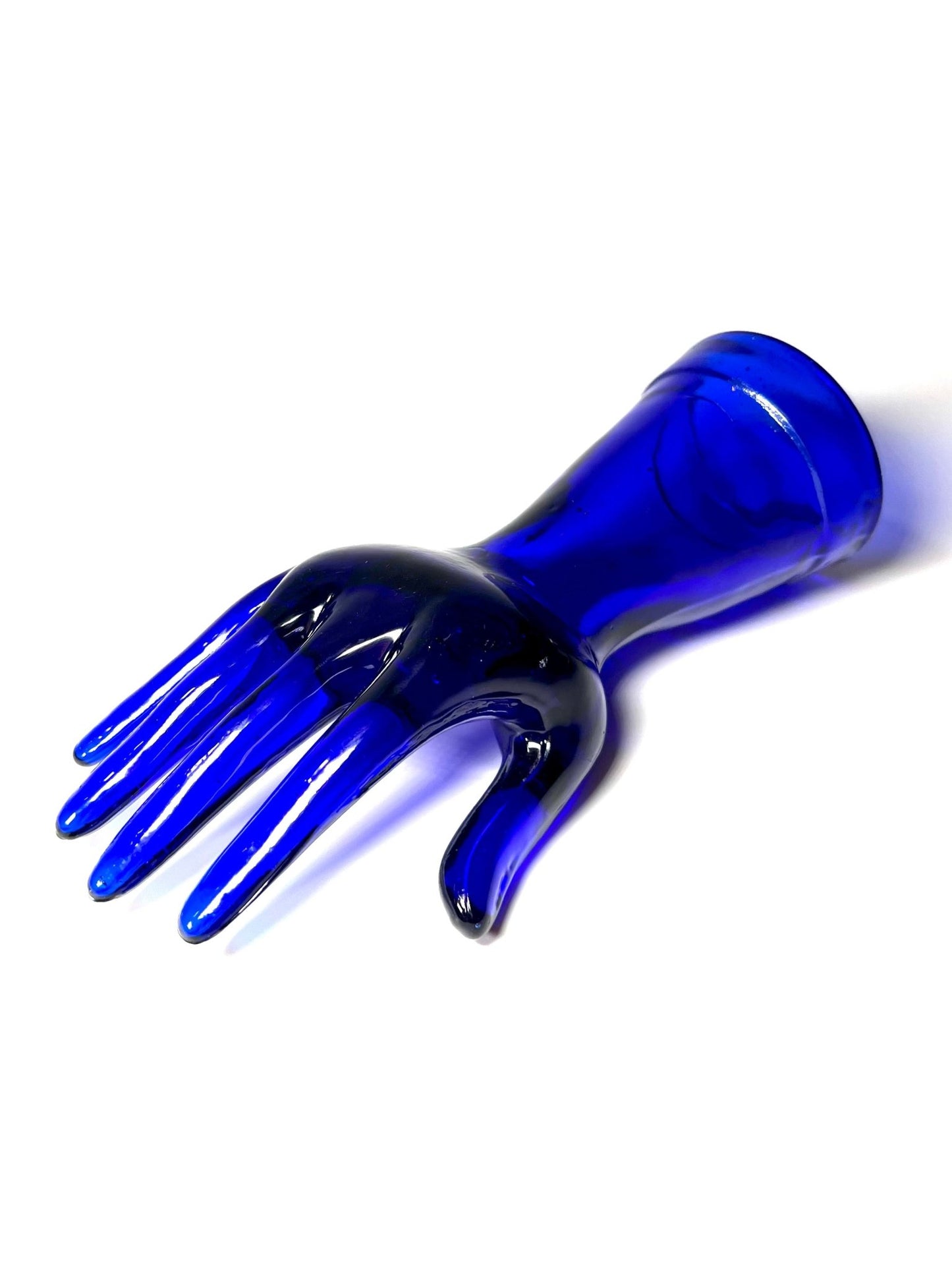Cobalt Blue Glass Jewelry Hand - Georgie's NYC - Jewelry Holders