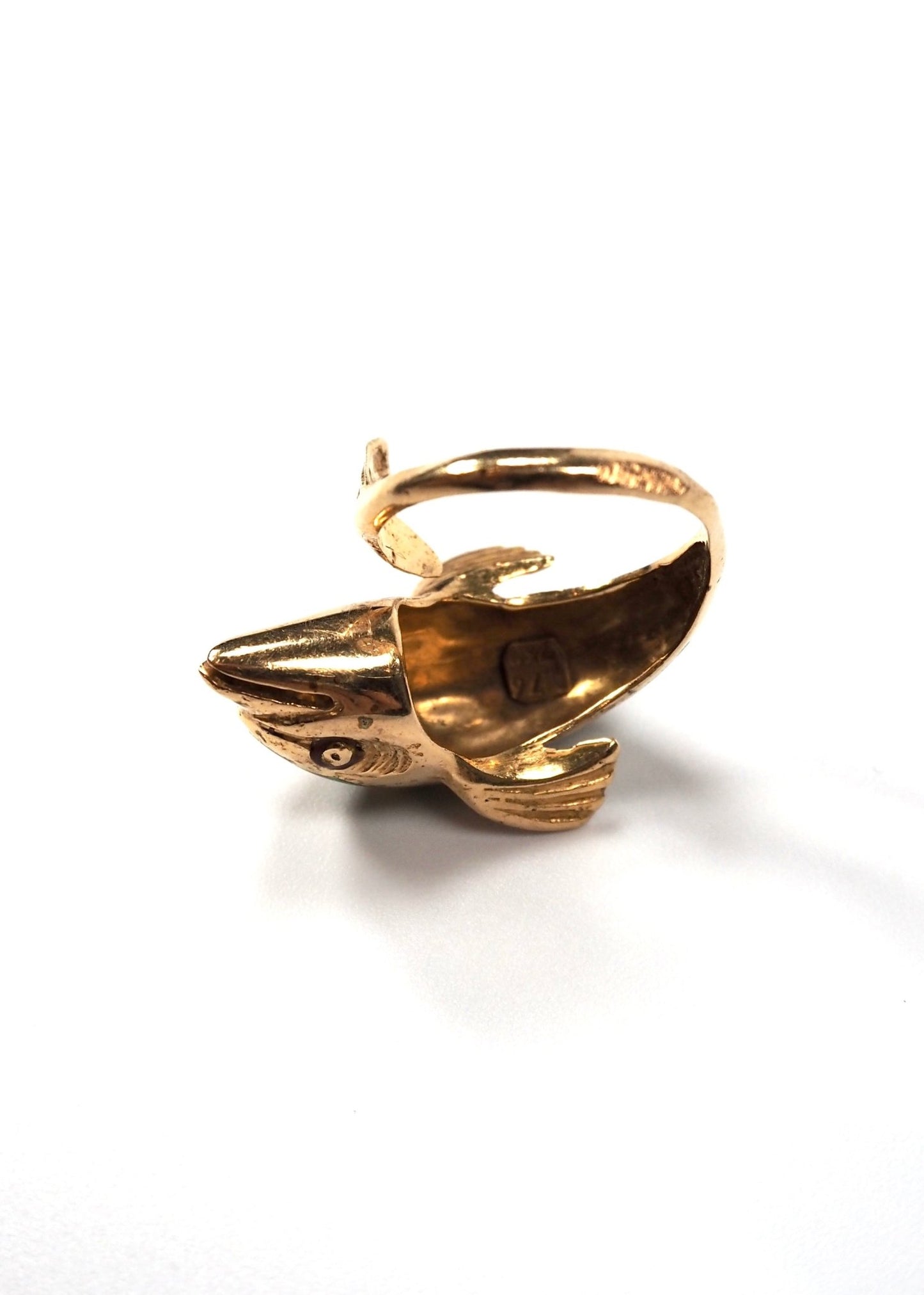 Dolphinfish Green Enamel and 18K Gold Ring - Georgie's NYC - Rings