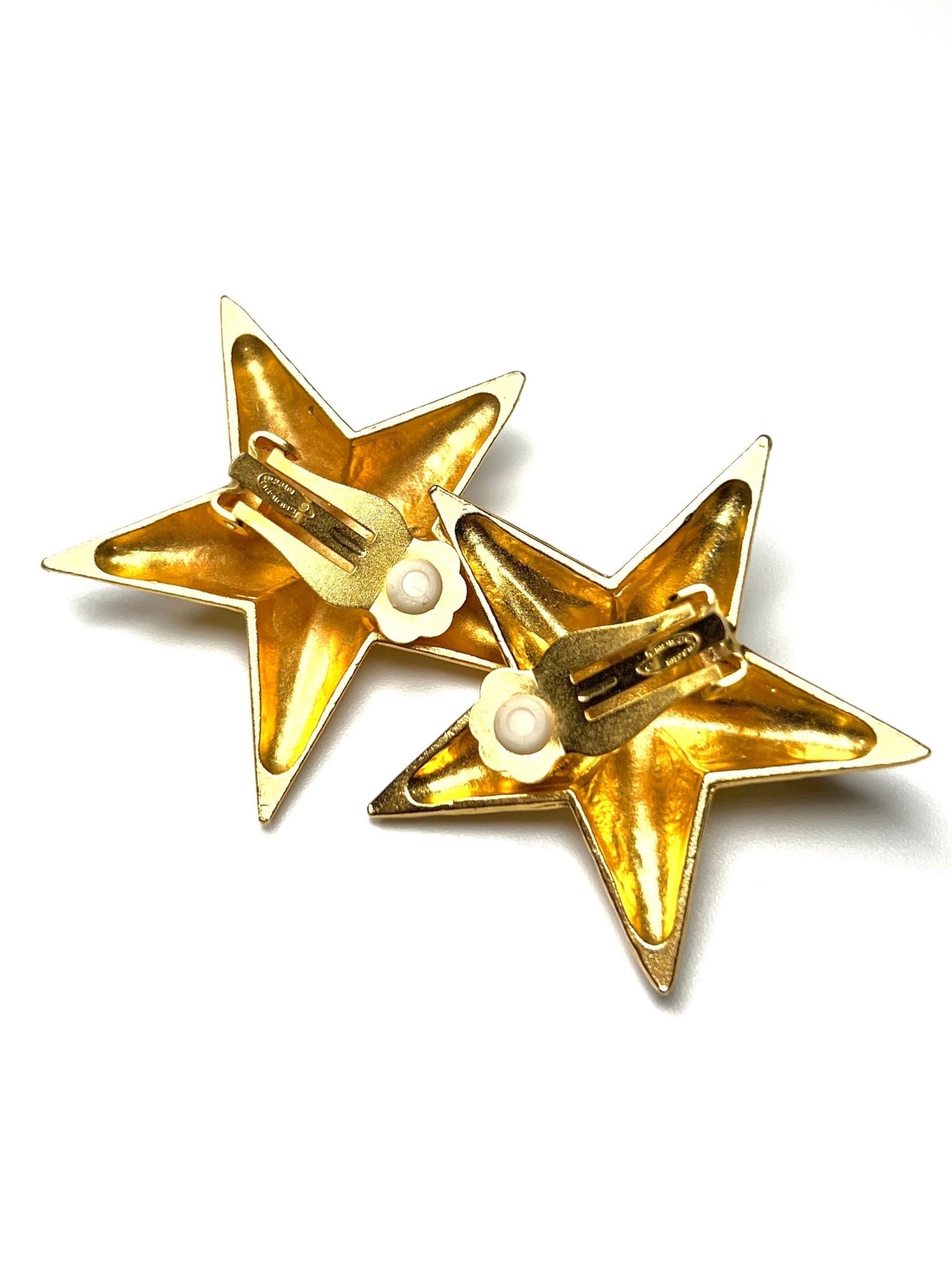 Ellen Designs Oversized Brushed Gold Star Earrings - Georgie's NYC - Earrings