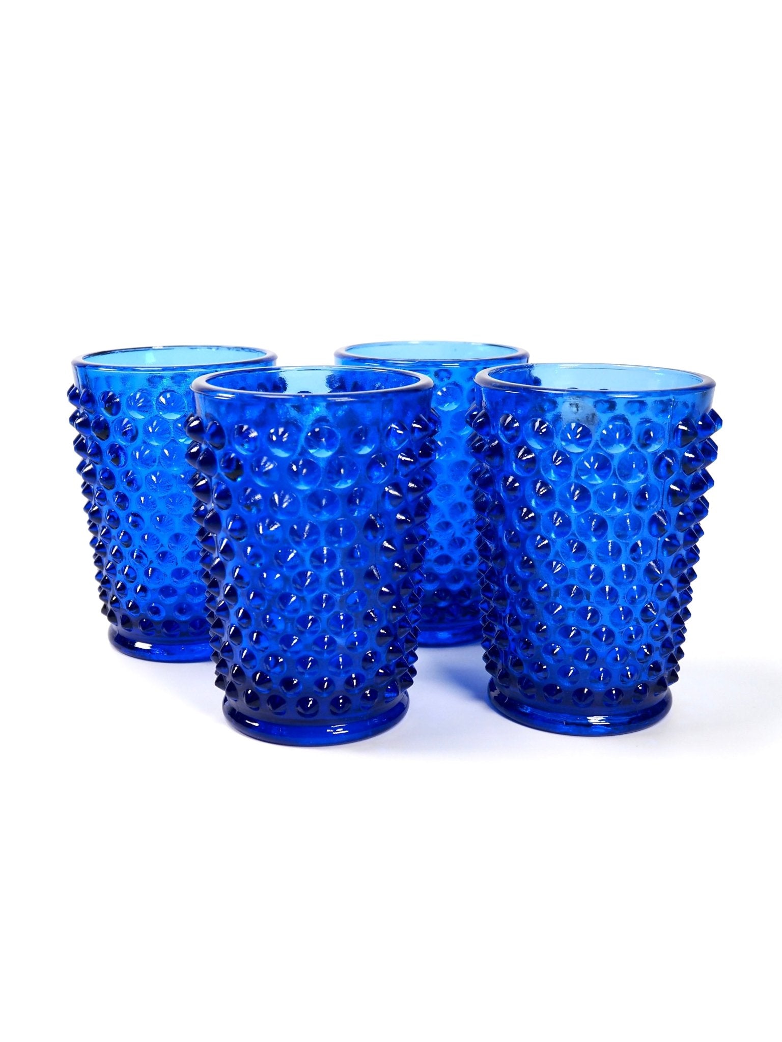 Fenton Cobalt Blue Hobnail Drinking Glasses Set of 4 - Georgie's NYC - Drinkware
