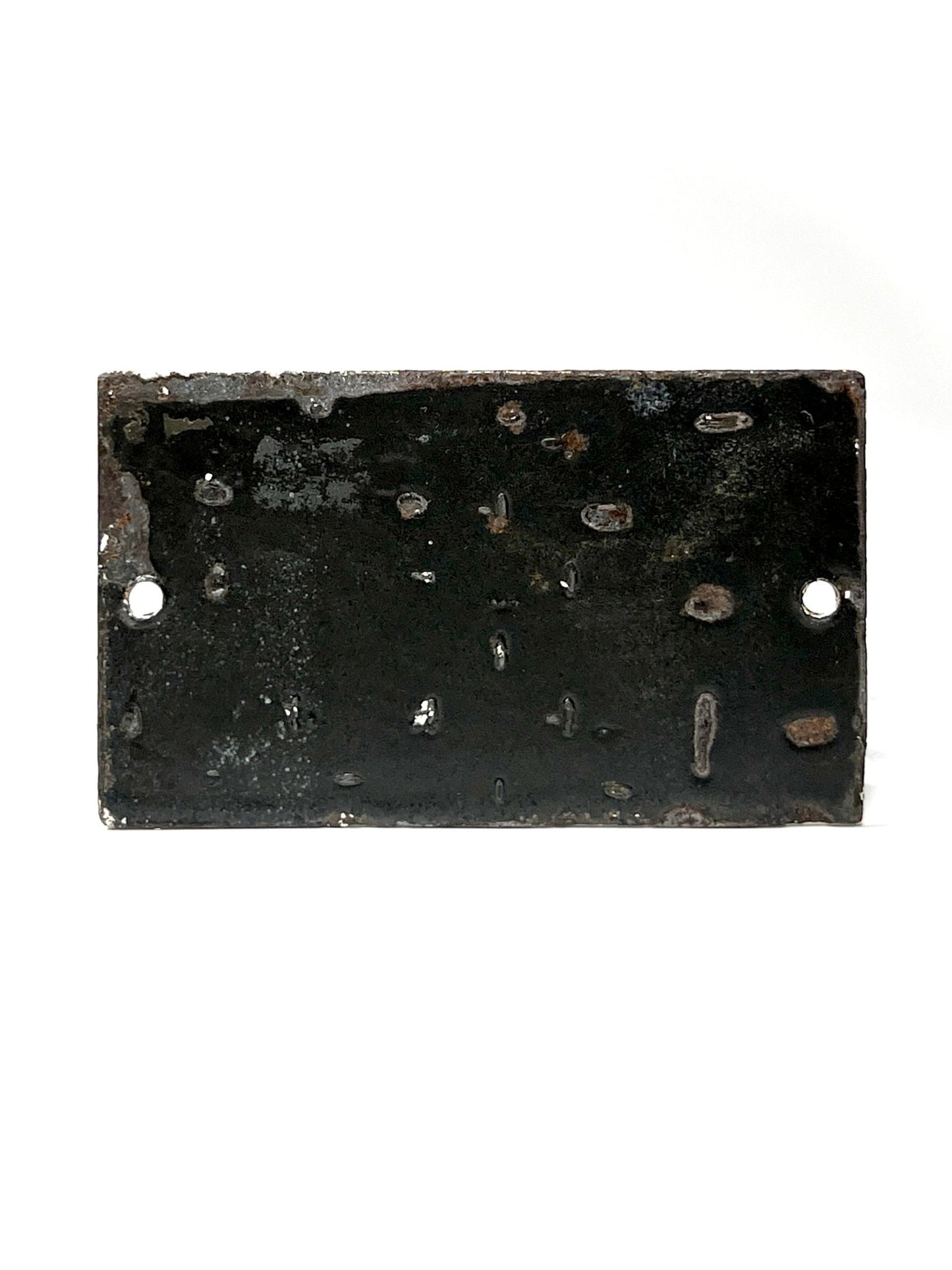 French Black and White Chien Méchant Enamel Sign - Georgie's NYC - Artwork