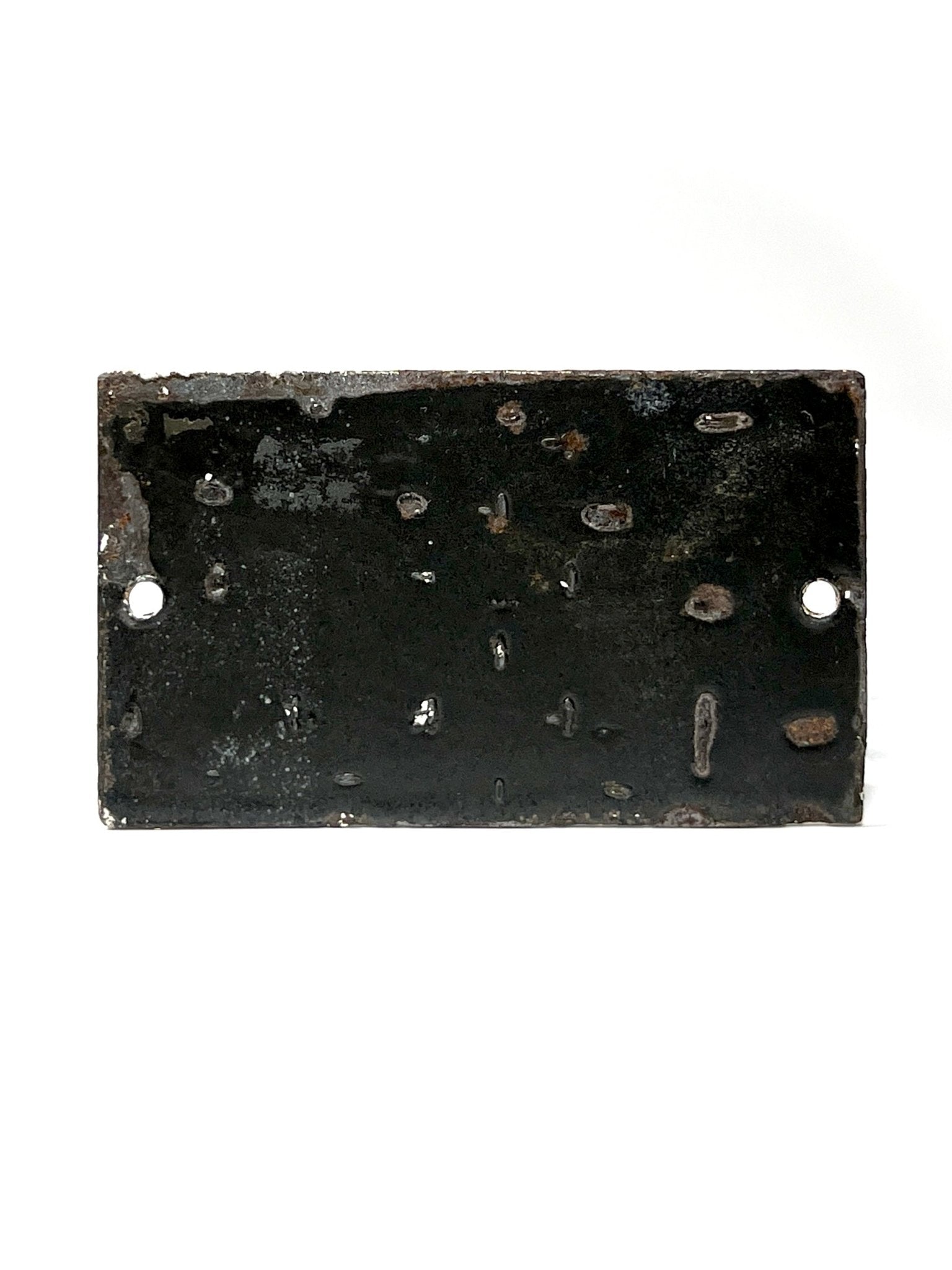 French Black and White Chien Méchant Enamel Sign - Georgie's NYC - Artwork