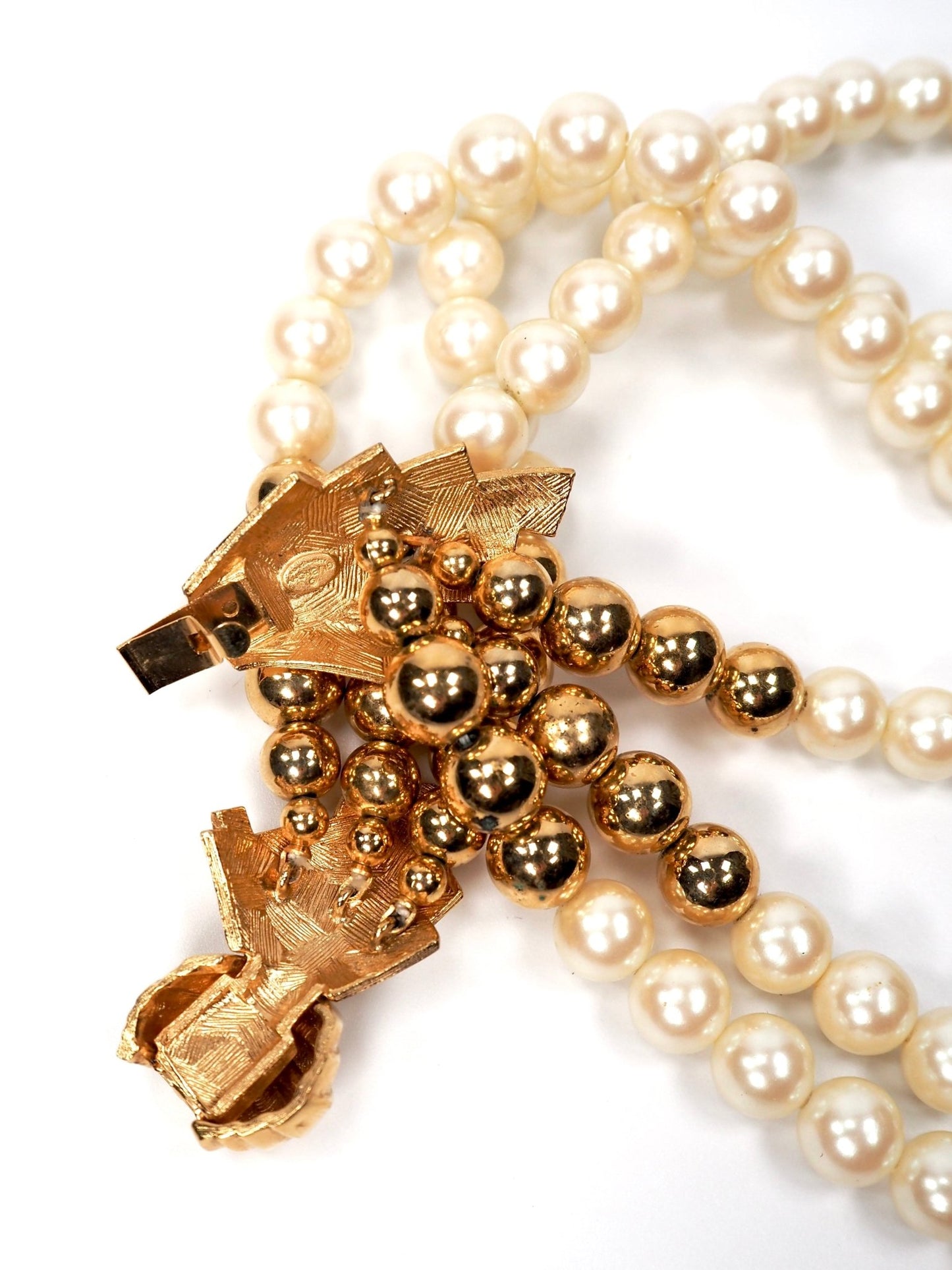 Givenchy Faux Pearl Gold Fan Torsade Twist Necklace - Georgie's NYC - Necklaces