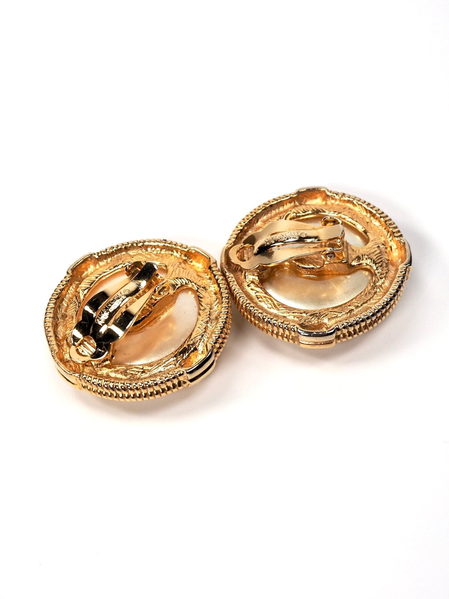 Givenchy Gold and Faux Pearl Oversized Round Earrings - Georgie's NYC - Earrings