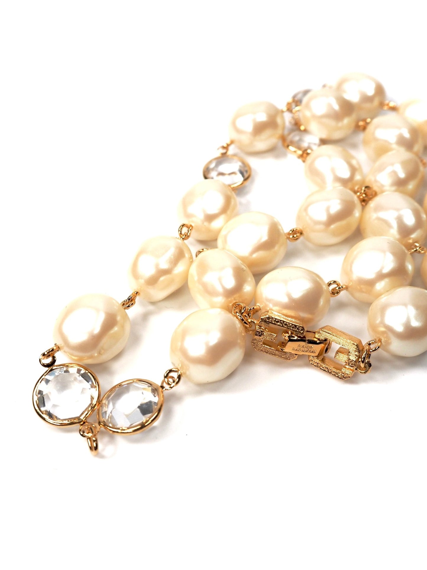 Givenchy Long Faux Pearl and Glass Crystal Necklace - Georgie's NYC - Necklaces
