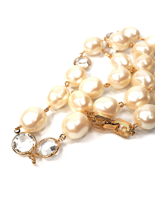 Givenchy Long Faux Pearl and Glass Crystal Necklace - Georgie's NYC - Necklaces