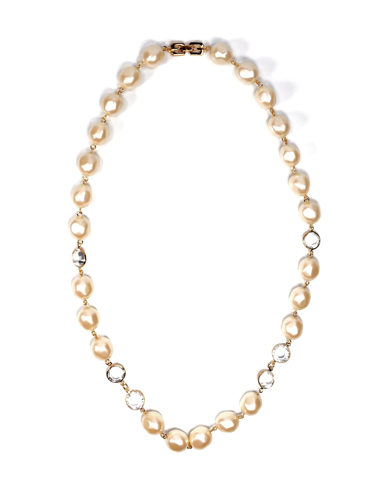Givenchy Long Faux Pearl and Glass Crystal Necklace - Georgie's NYC - Necklaces
