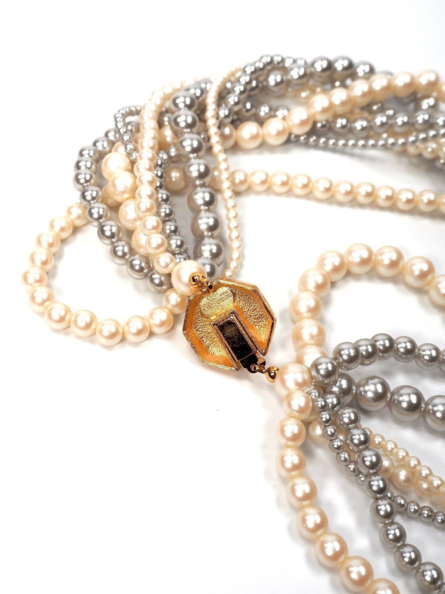 Givenchy Mixed Faux Pearl Torsade Twist Choker Necklace - Georgie's NYC - Necklaces