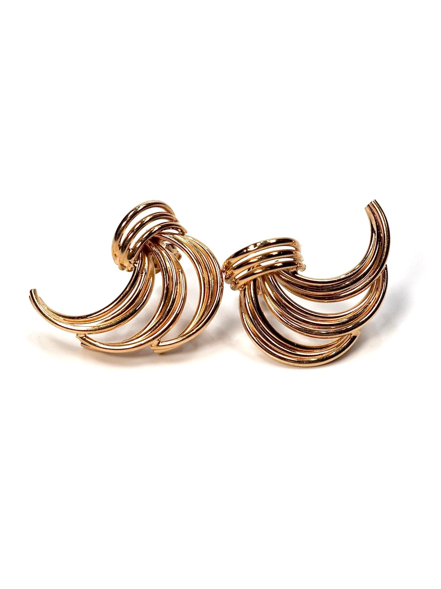Graduated 14K Yellow Gold Fan Earrings - Georgie's NYC - Earrings