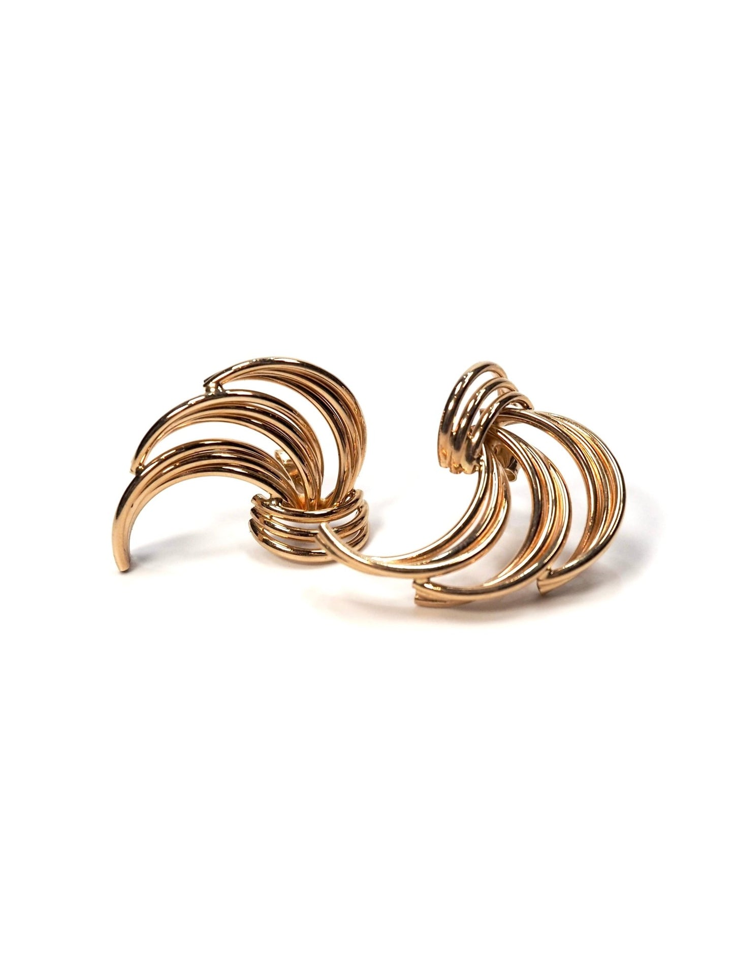 Graduated 14K Yellow Gold Fan Earrings - Georgie's NYC - Earrings