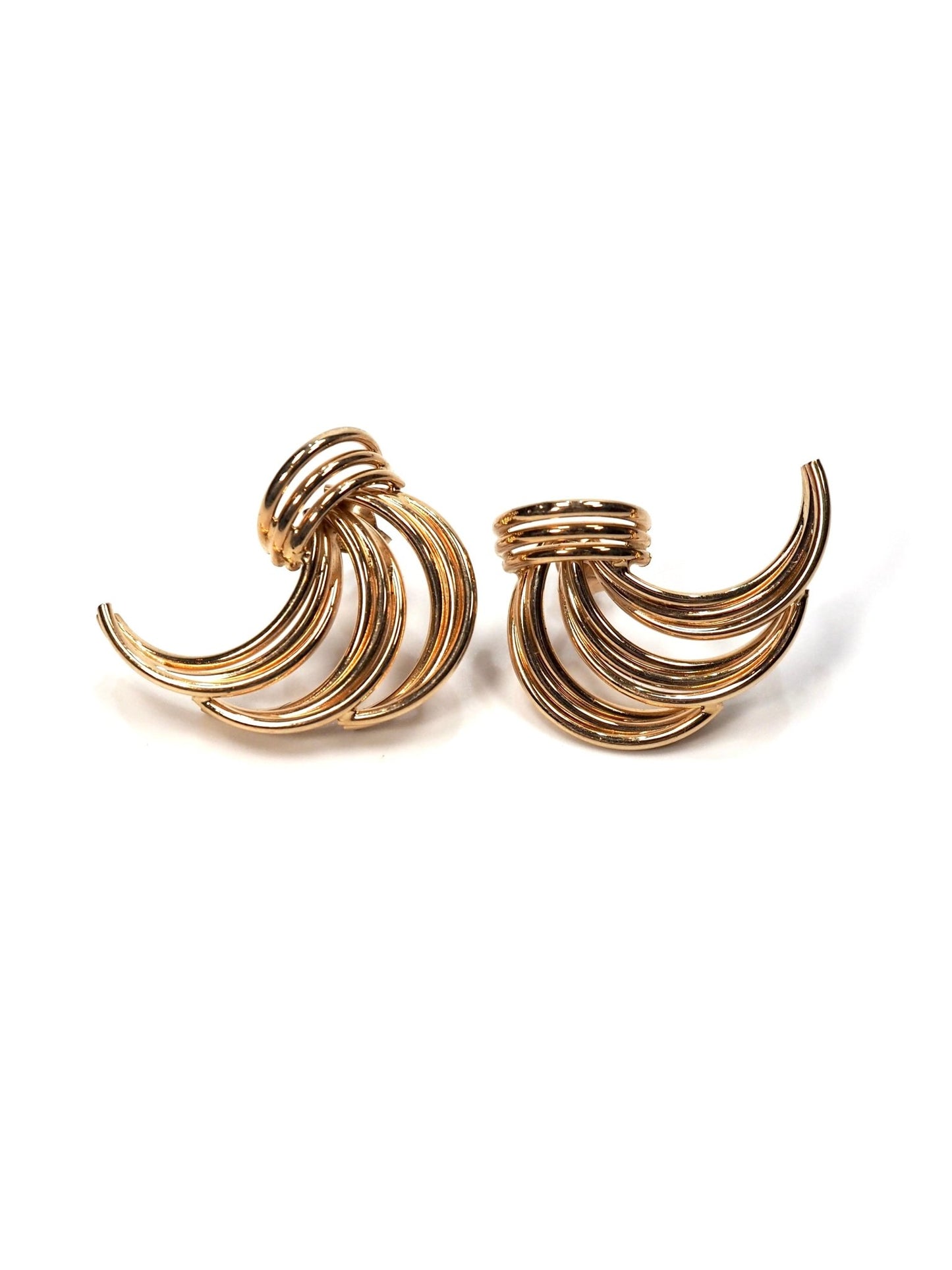 Graduated 14K Yellow Gold Fan Earrings - Georgie's NYC - Earrings
