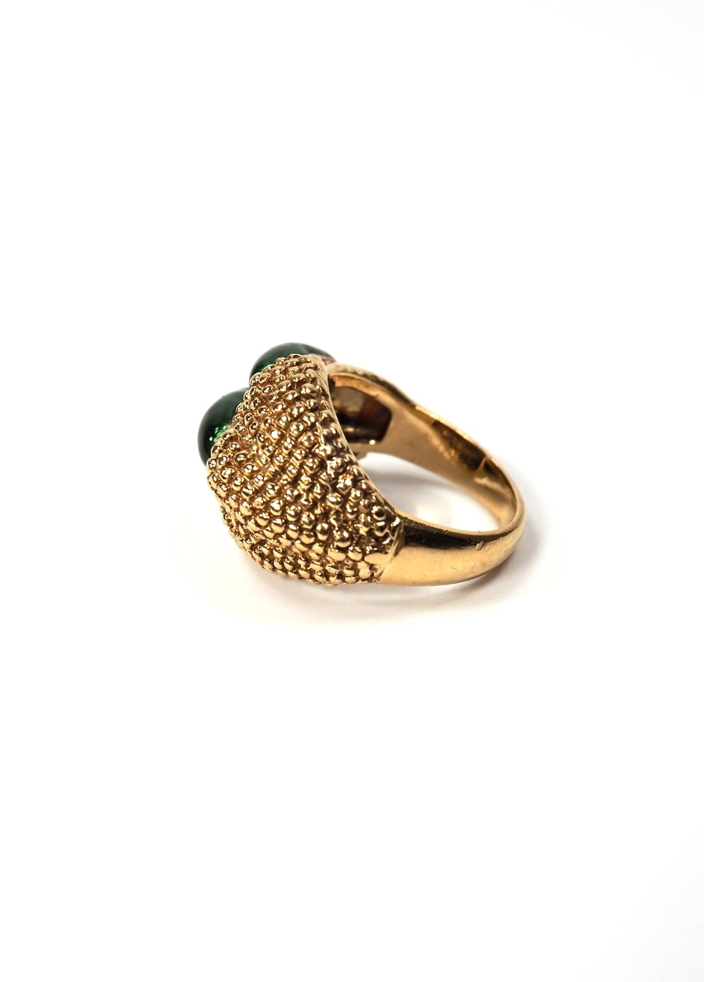 Green Enamel and 18K Gold Reptilian Claw Ring - Georgie's NYC - Rings