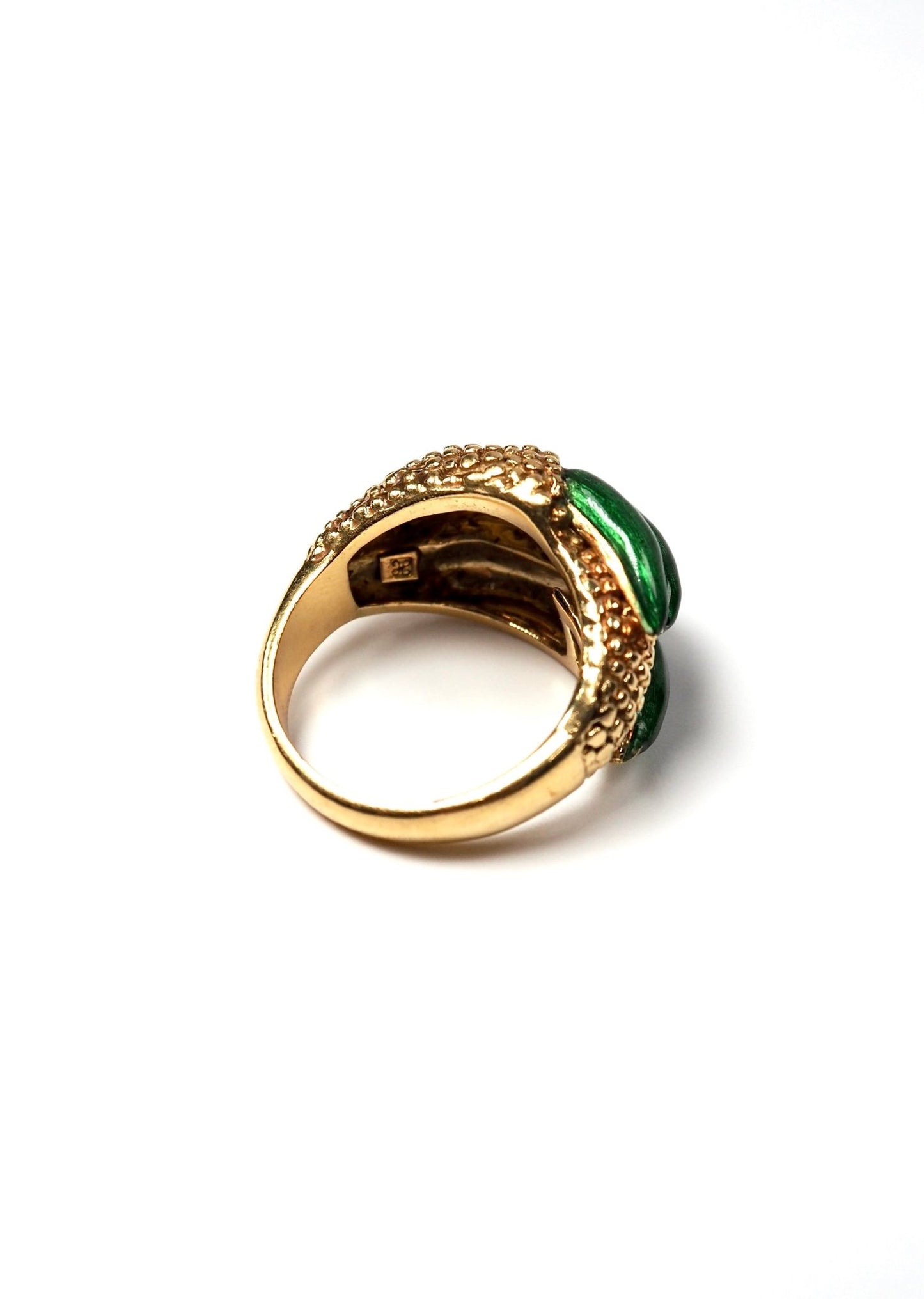 Green Enamel and 18K Gold Reptilian Claw Ring - Georgie's NYC - Rings