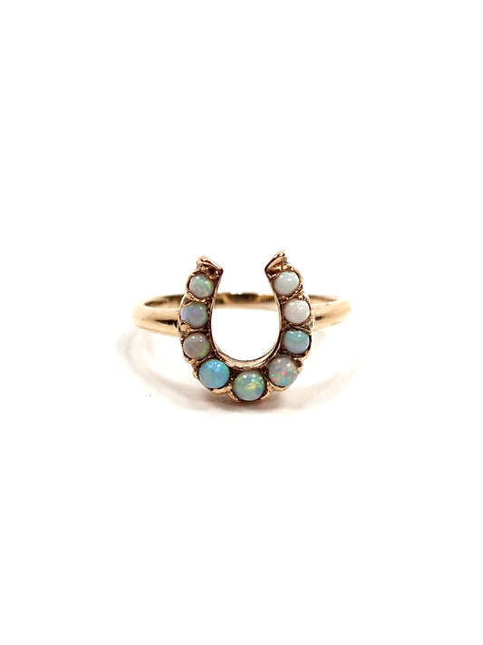 Horseshoe Opal and 14K Gold Ring - Georgie's NYC - Rings