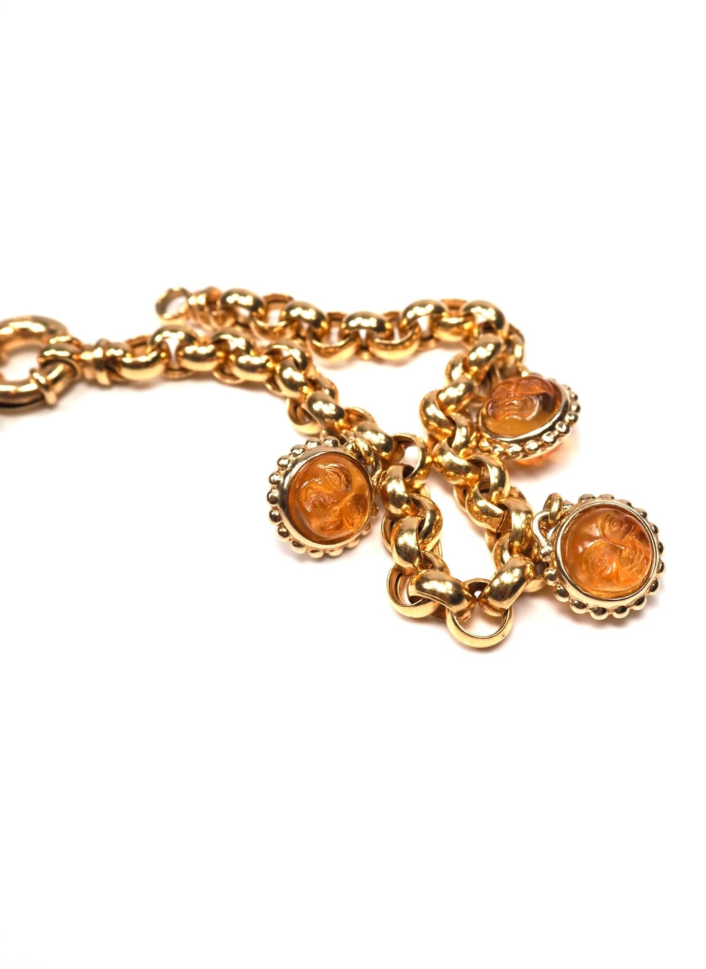 Italian 14K Gold Citrine Sun Charm Link Bracelet - Georgie's NYC - Bracelets