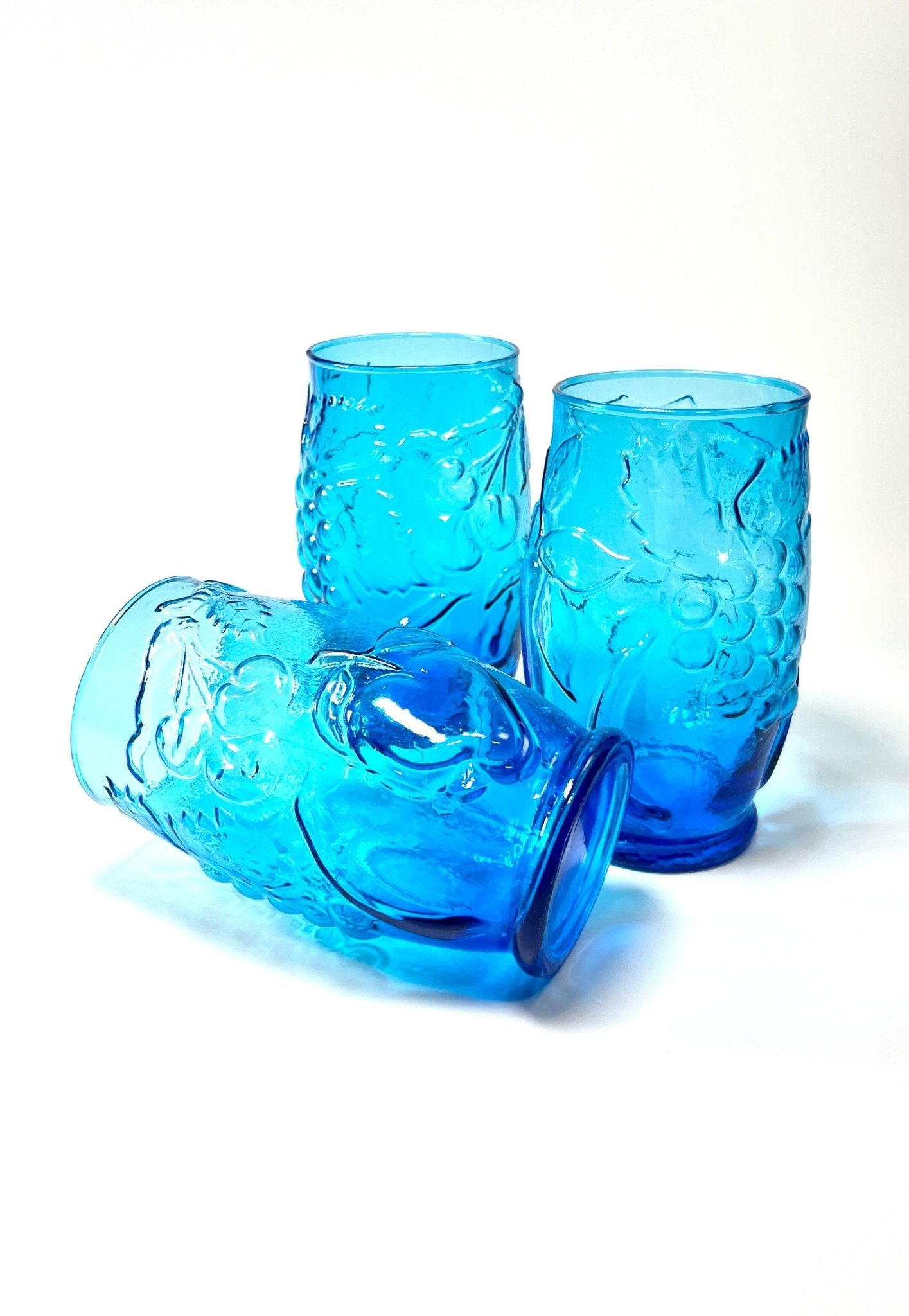 Italian Turquoise Blue Fruit Lemonade Glasses Set of 6 - Georgie's NYC - Drinkware