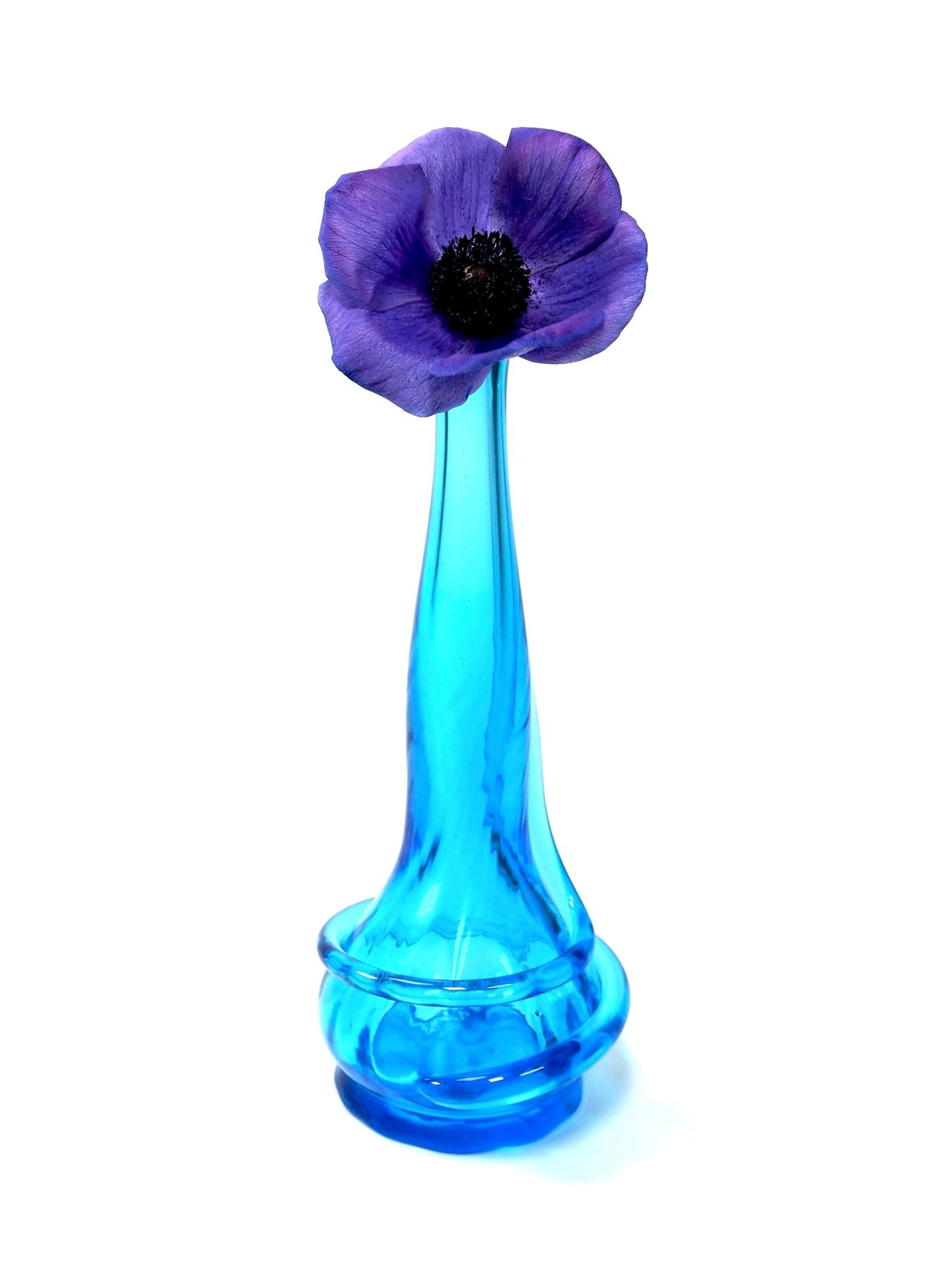 Kanawha Blue Wrapped Glass Swung Bud Vase - Georgie's NYC - Vases
