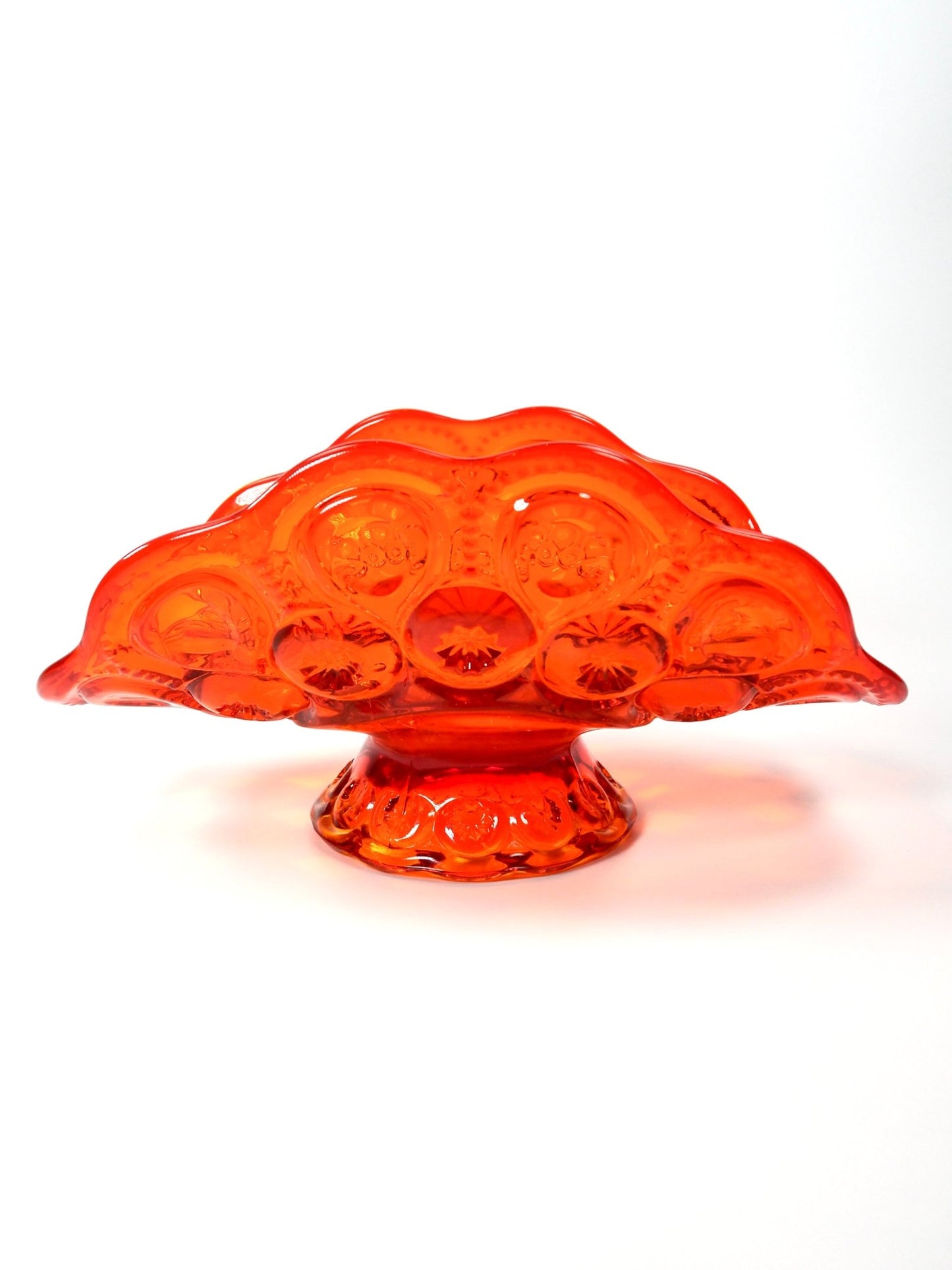 L.E. Smith Orange Amberina Moon and Star Open Fruit Bowl - Georgie's NYC - Decorative Bowls