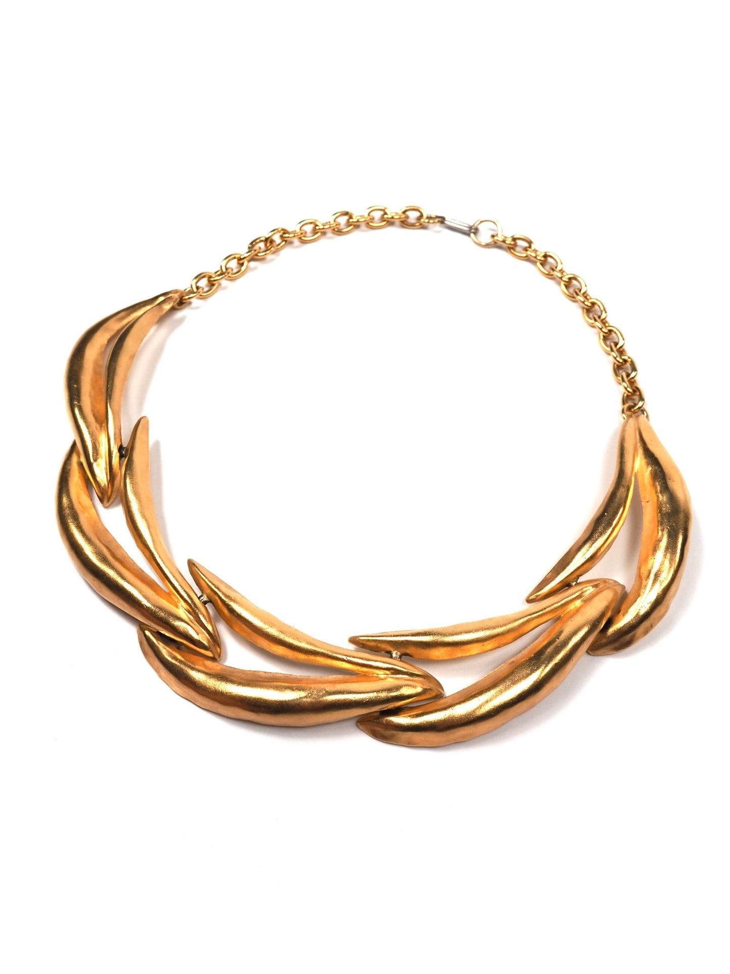 Matte Gold Abstract Stem Choker Necklace - Georgie's NYC - Necklaces