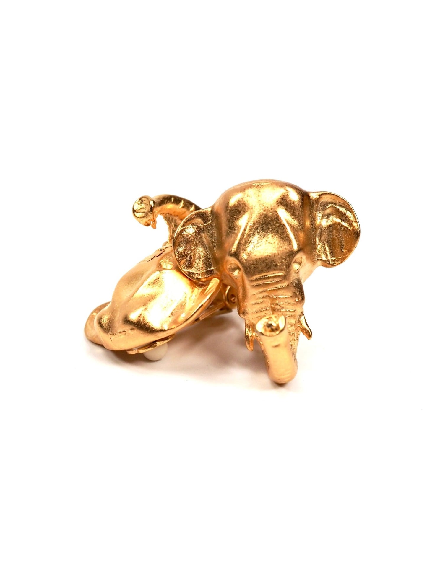 Matte Gold Elephant Head Earrings - Georgie's NYC - Earrings