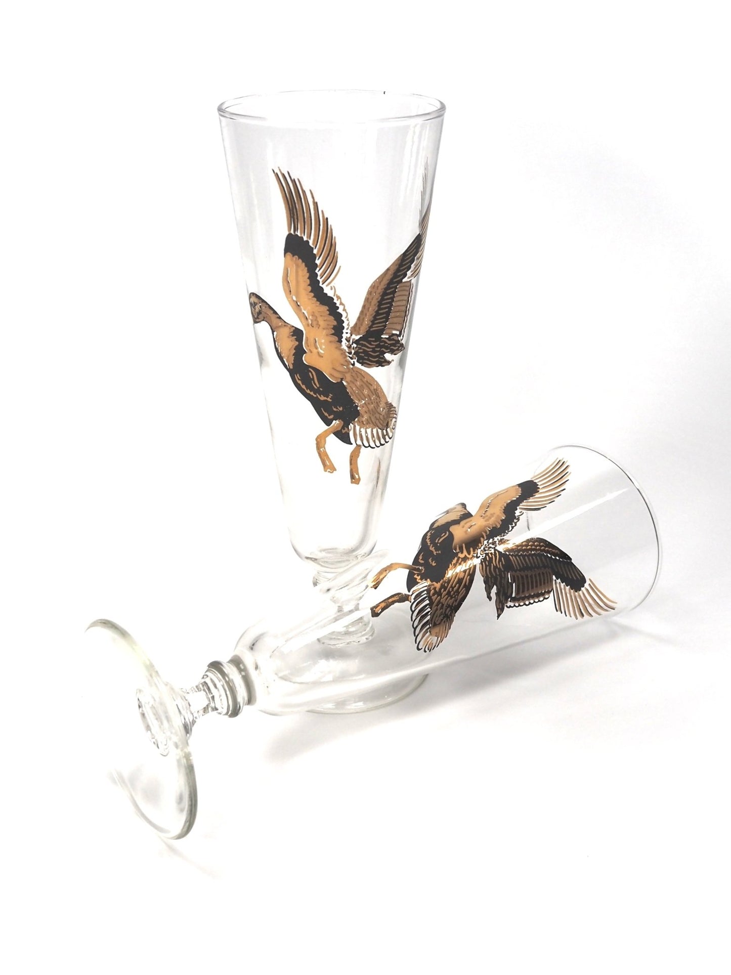 Mid Century Gold Duck Pilsner Drinking Glasses - Georgie's NYC - Drinkware
