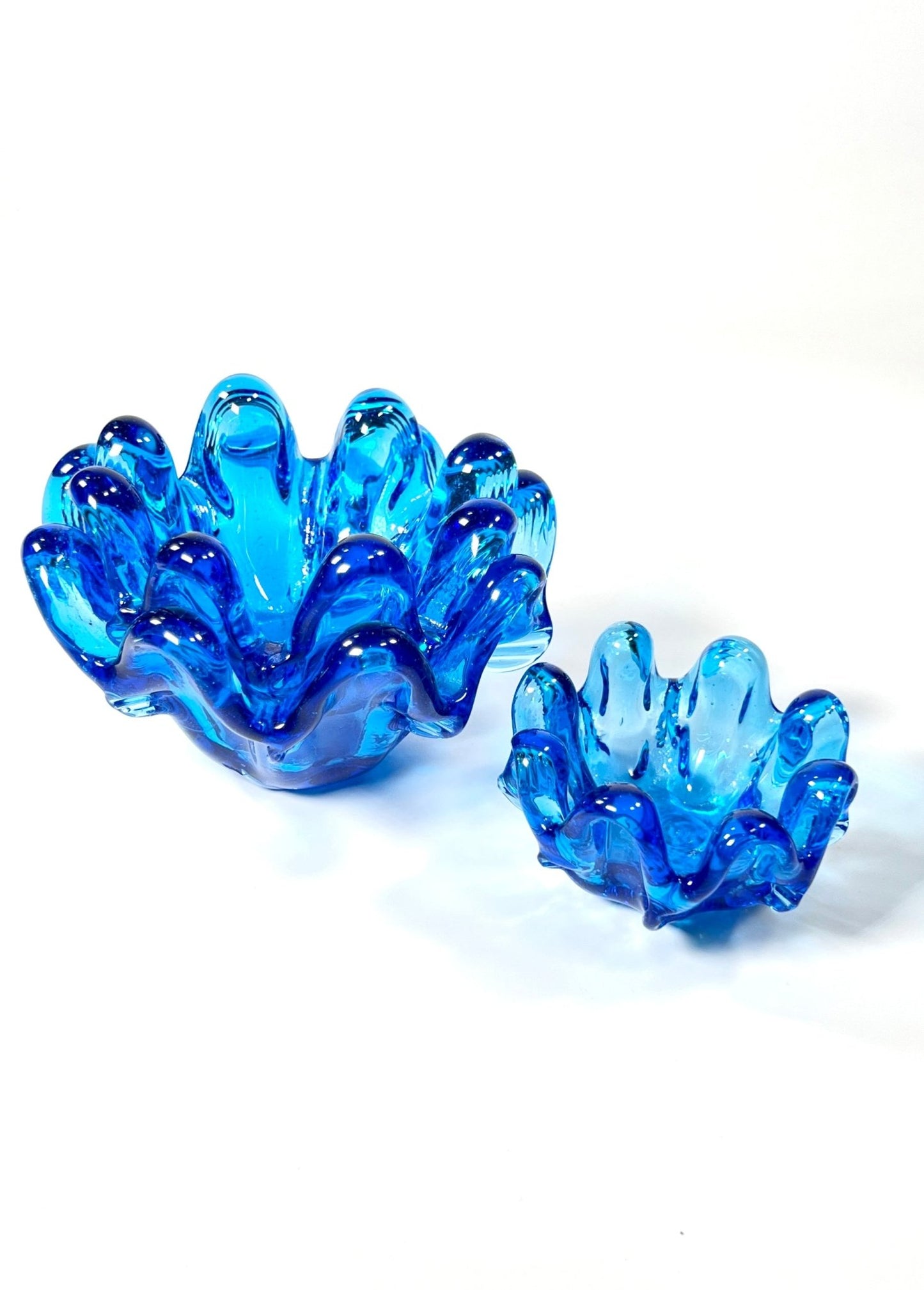 Murano Turquoise Blue Nesting Bowls Set of 3 - Georgie's NYC - Decorative Bowls
