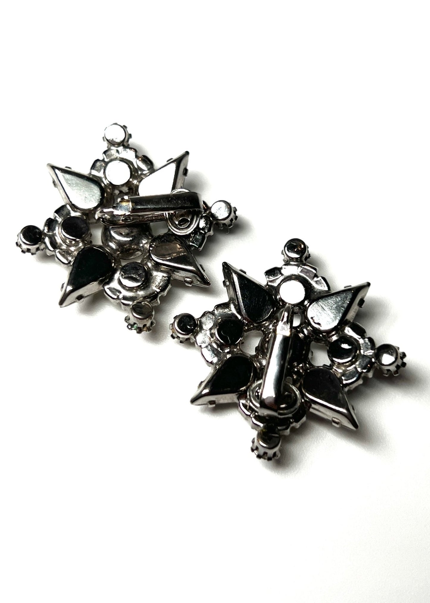 Octagram Star Light Grey Rhinestone Earrings - Georgie's NYC - Earrings